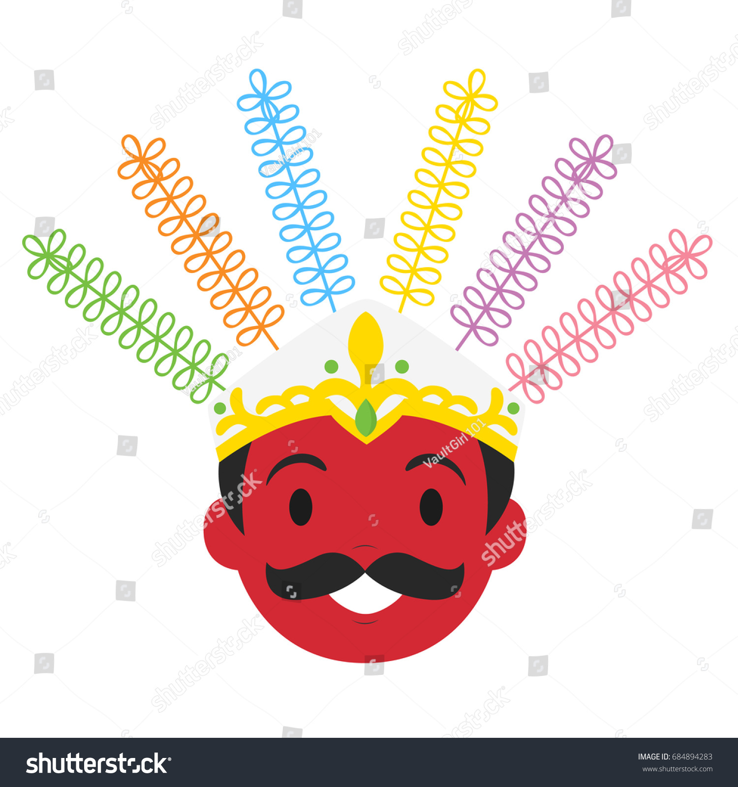 Male Ondel Ondel Jakarta Betawi Culture Stock Vector Royalty Free