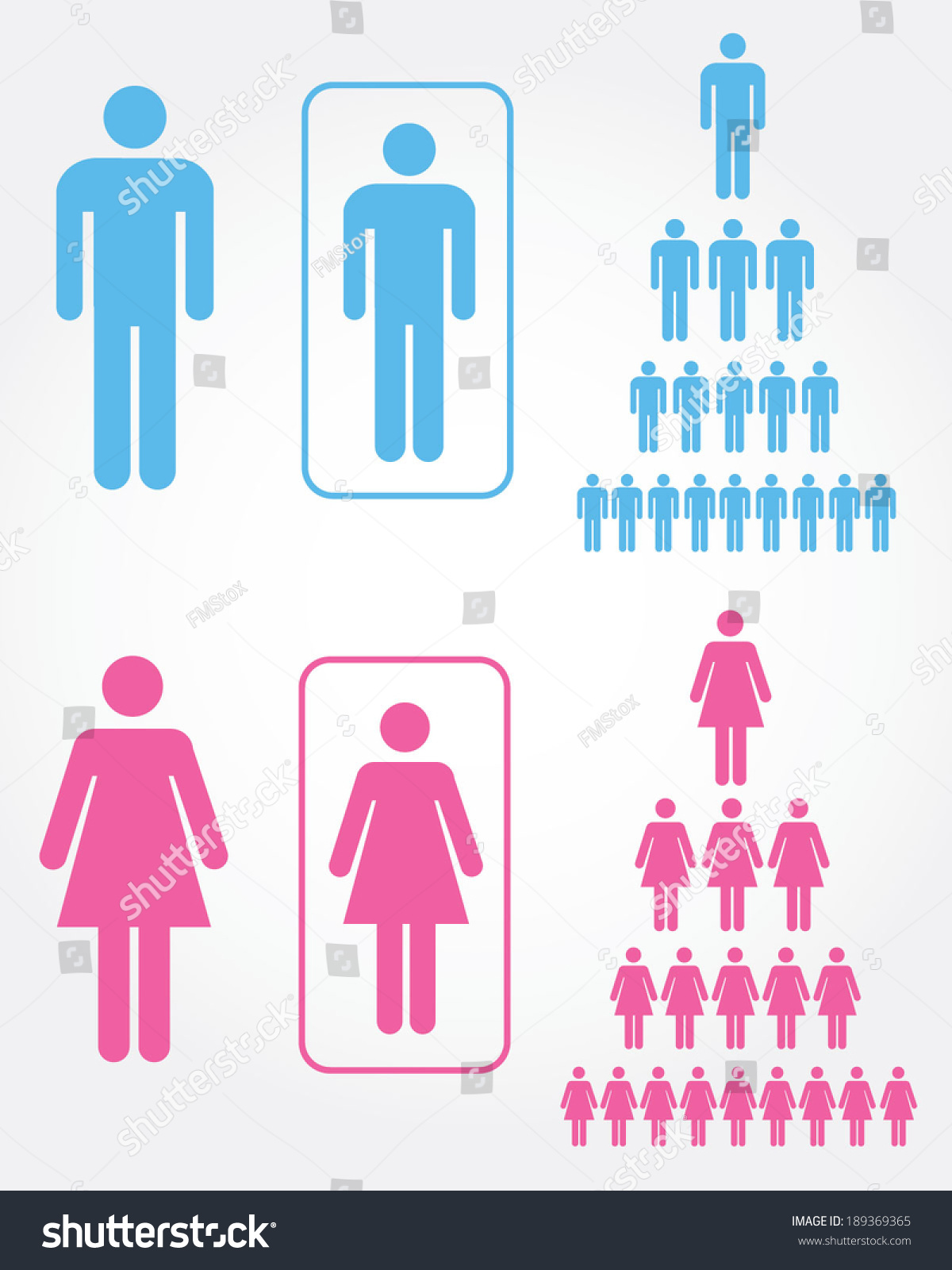 Man And Women Icon Set - Vector - 189369365 : Shutterstock