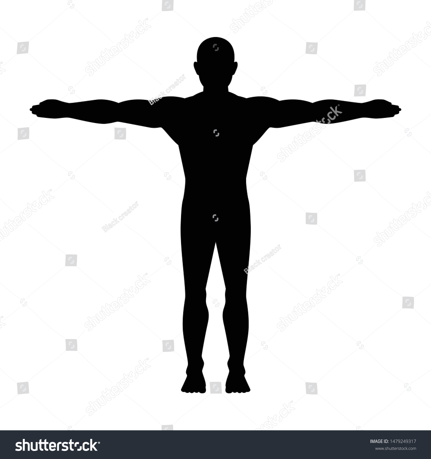 Vektor Stok Man Body Silhouette Vector Human Anatomy Tanpa Royalti