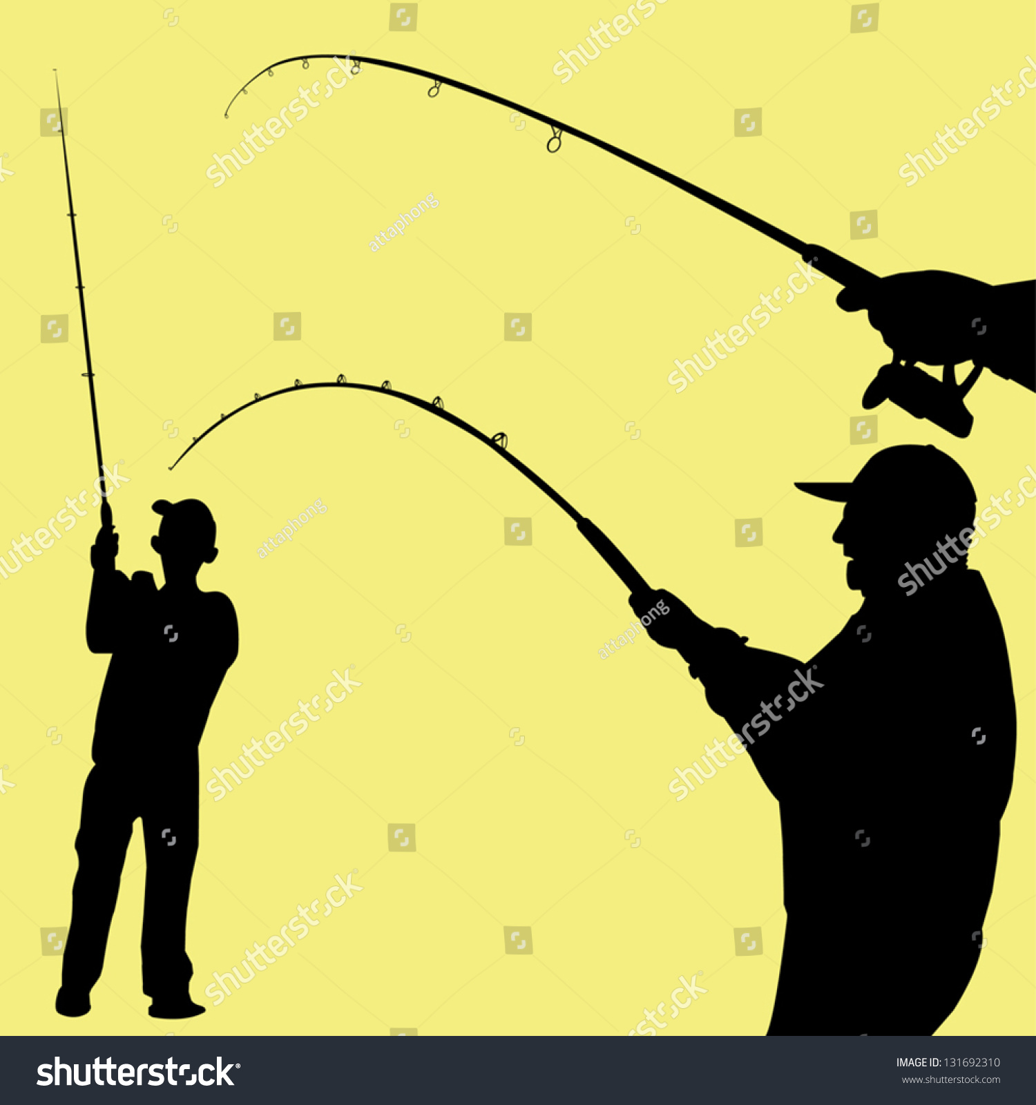 Man Fishing Vector Stock Vector 131692310 - Shutterstock