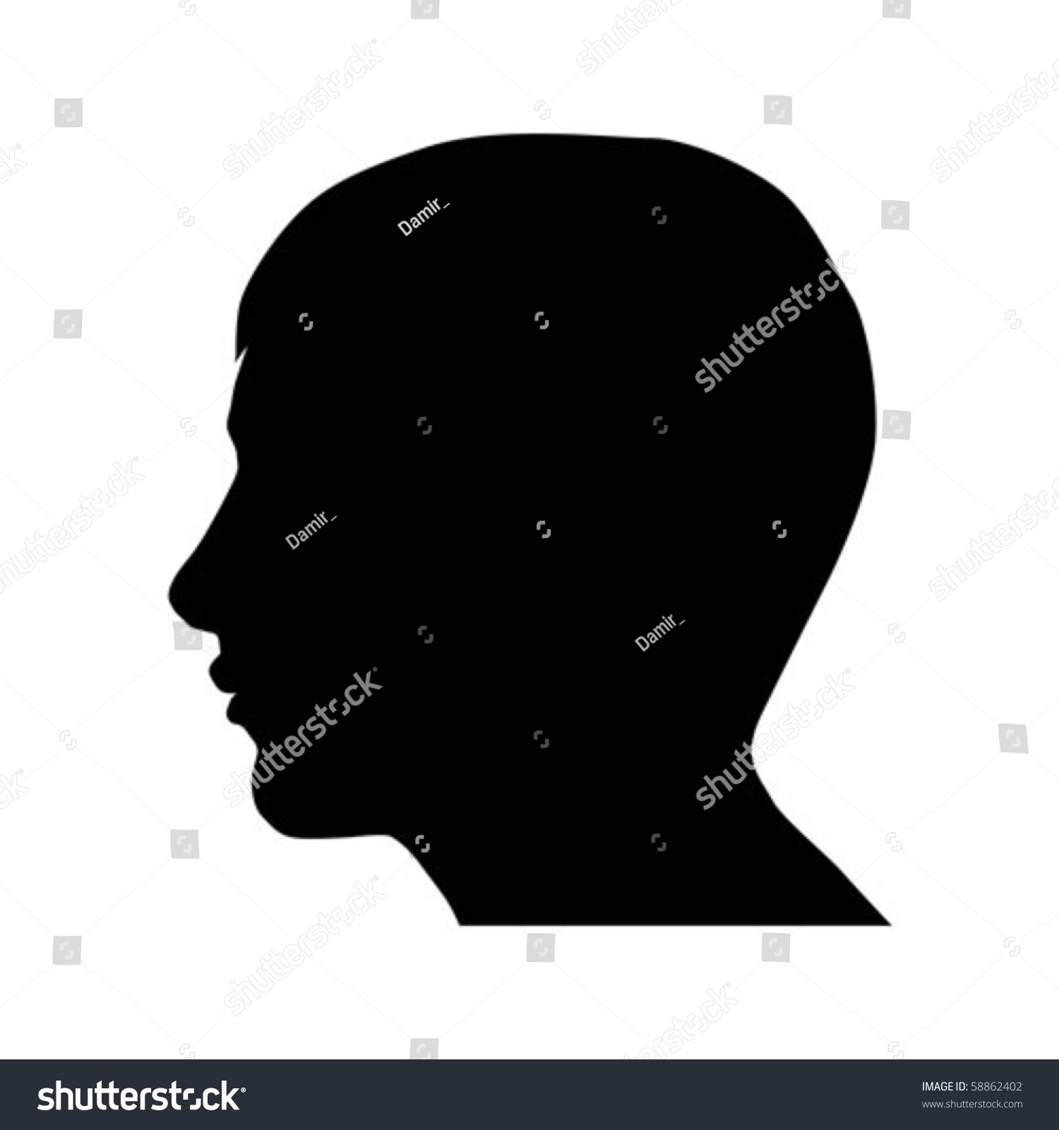 Man Head Silhouette Stock Vector 58862402 : Shutterstock