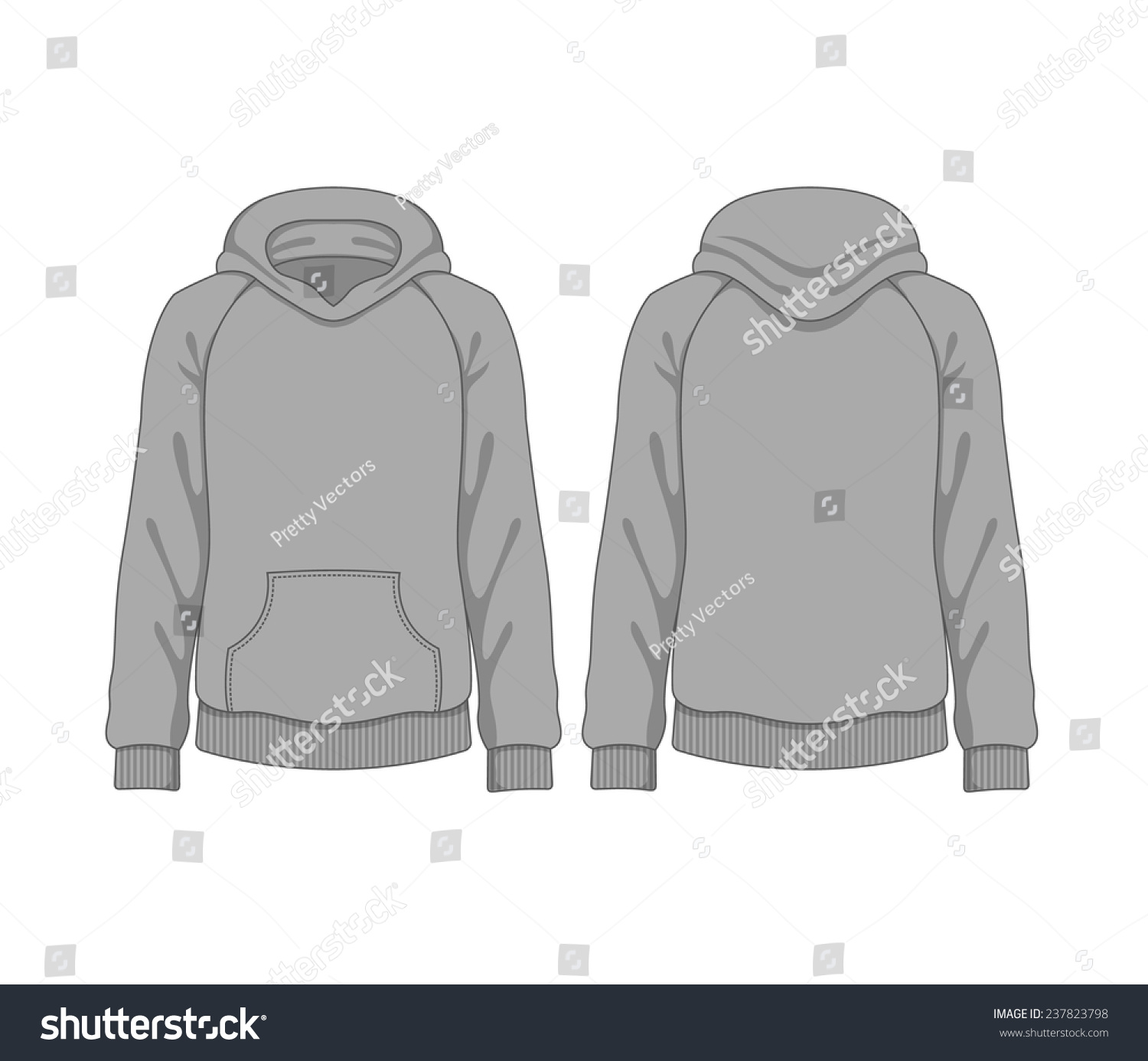 Man Hoodie. Vector Template - 237823798 : Shutterstock