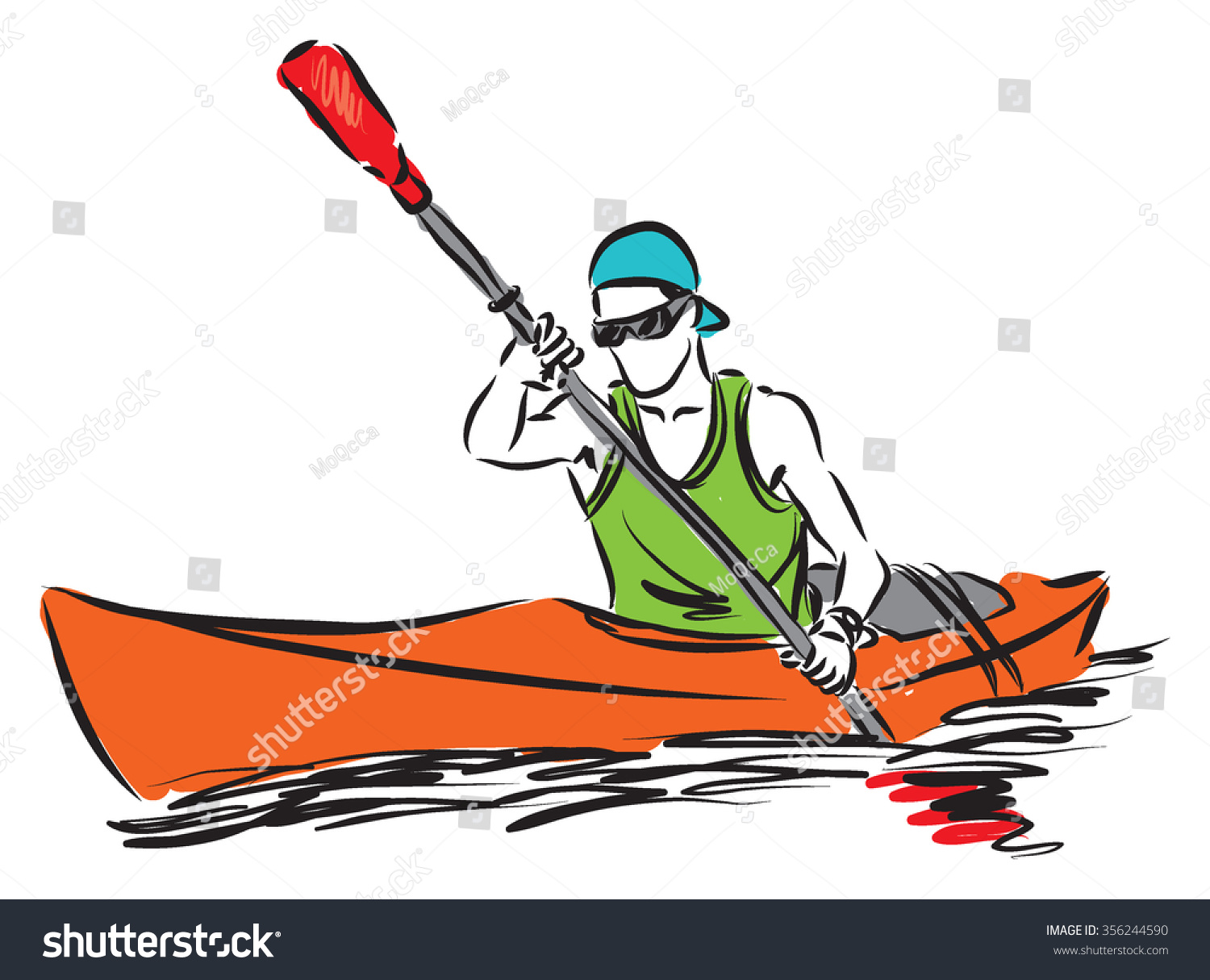 man in a kayak sport illustration man in a kayak sport illustration