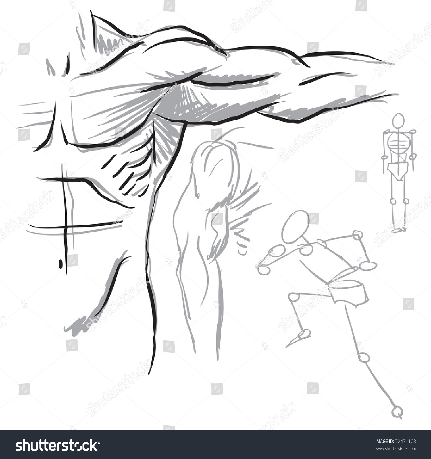 Man'S Figure Drawing Stock Vector Illustration 72471103 : Shutterstock