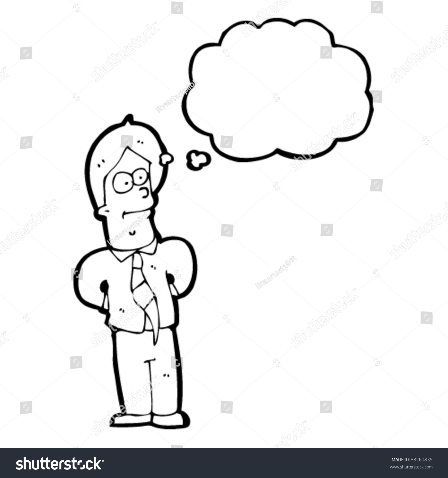 Man Thinking Cartoon Stock Vector Illustration 88260835 : Shutterstock