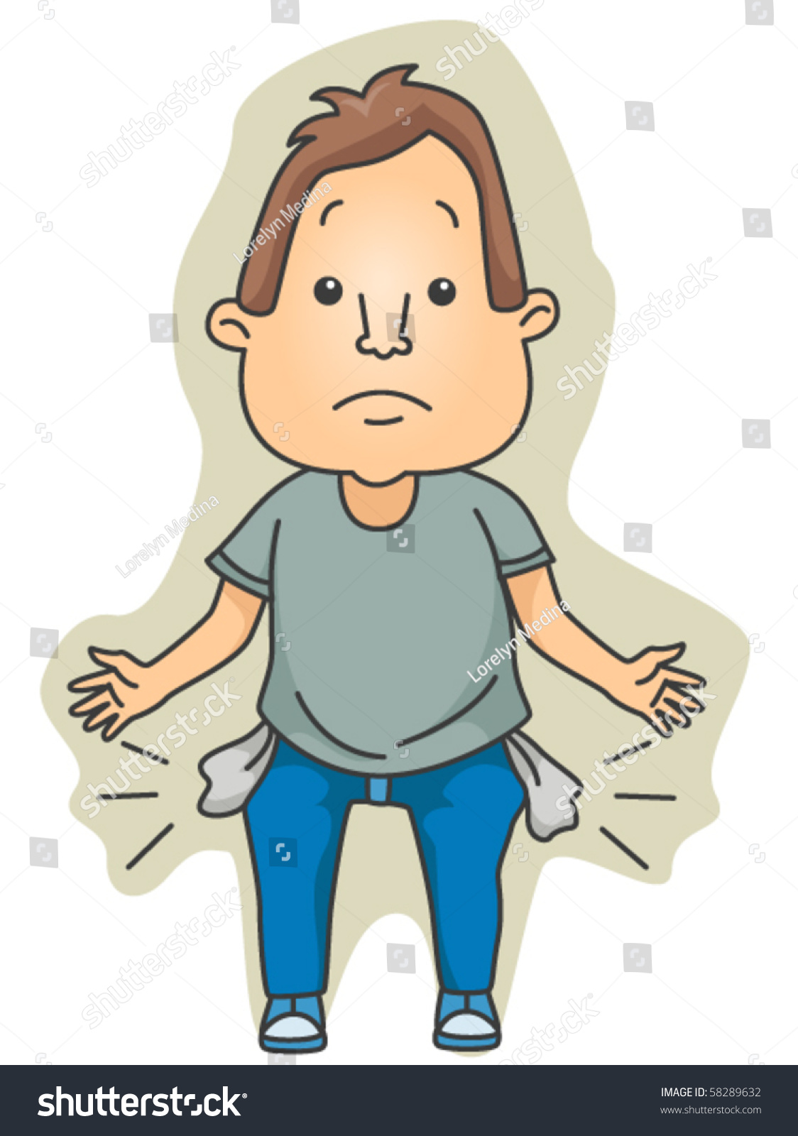 Man Empty Pockets Vector Stock Vector 58289632 - Shutterstock