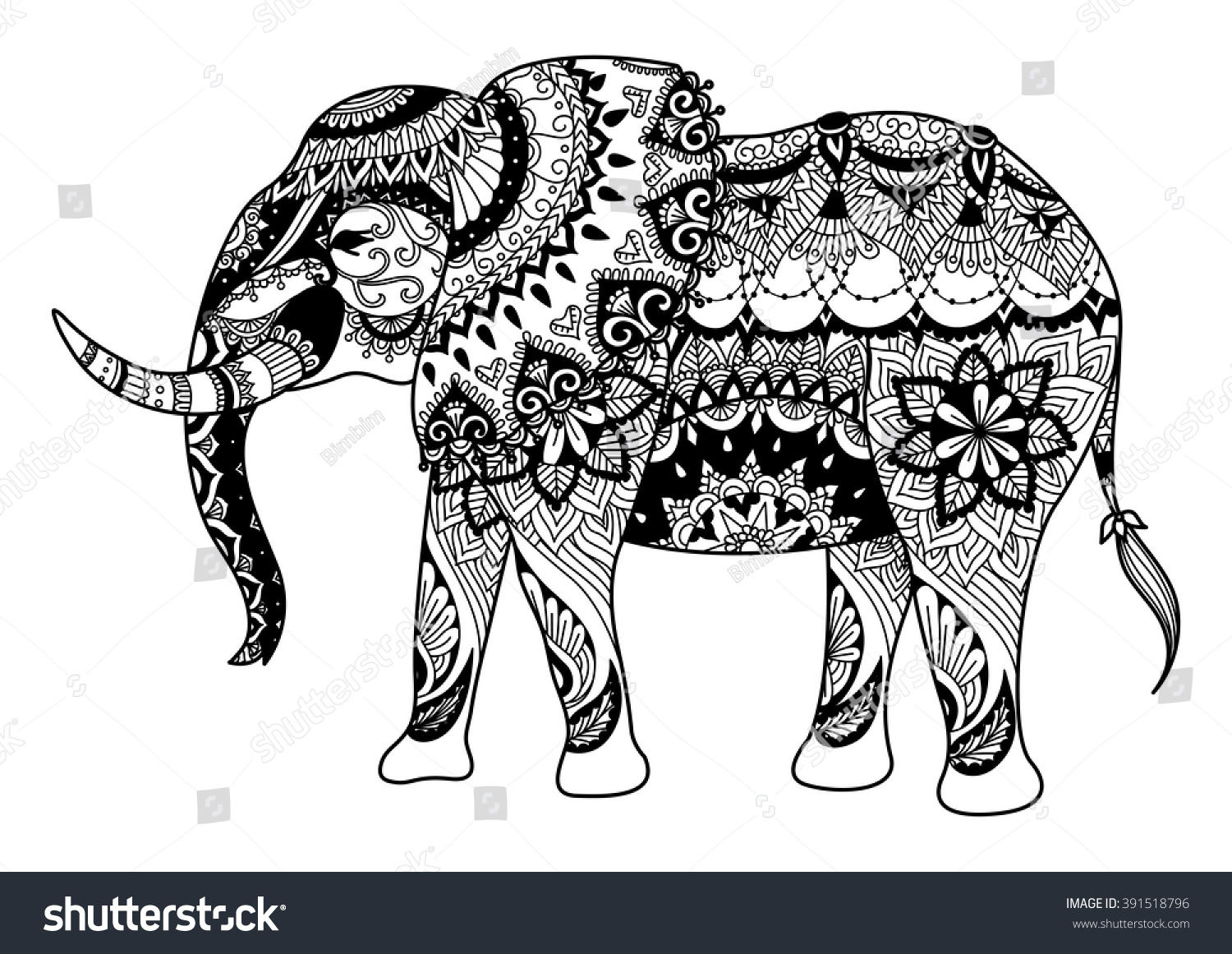 mandala elephant design cards tattoo t stock vector mandala elephant design cards tattoo t stock vector