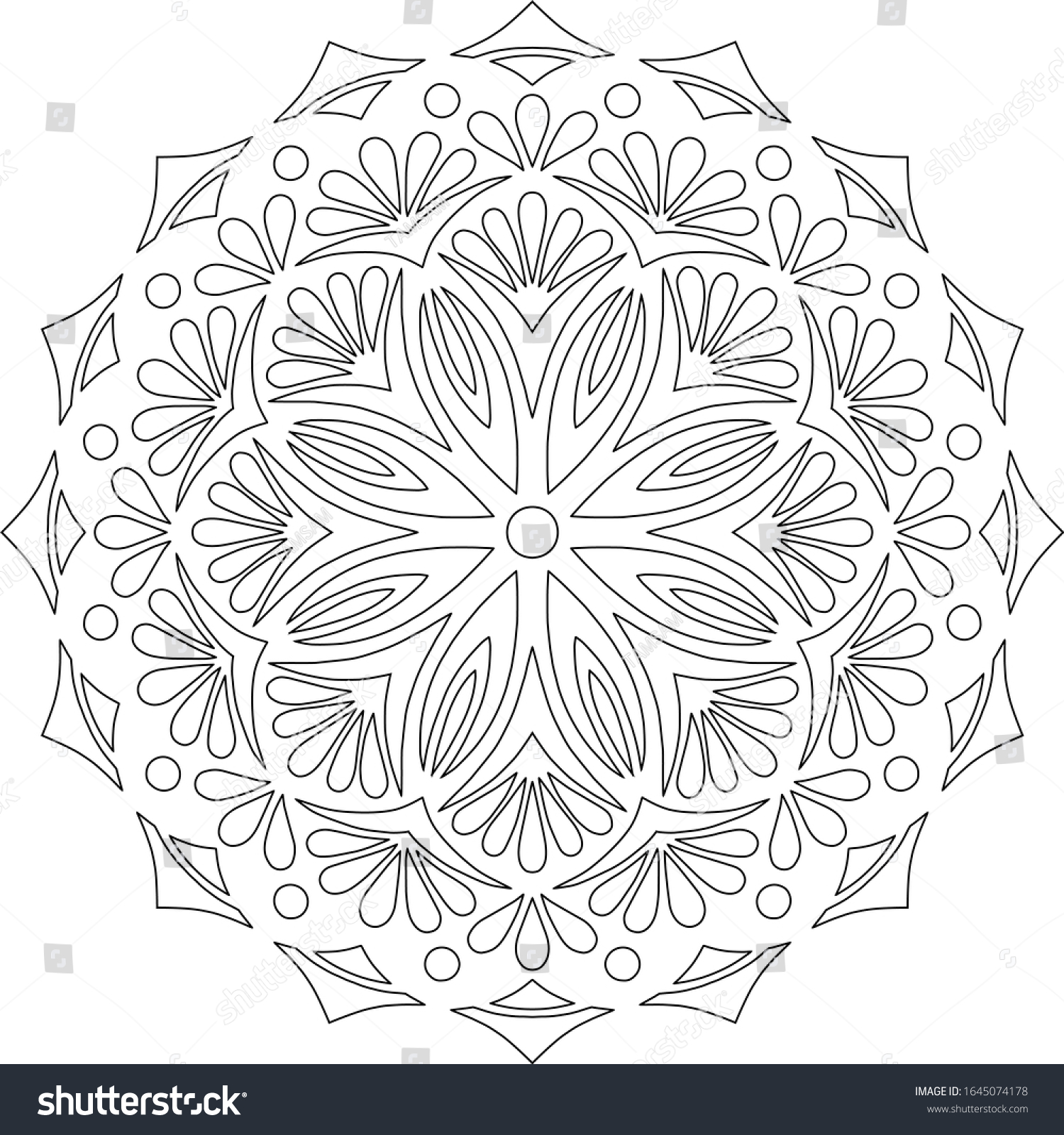 Mandala Pattern Black White Doodles Sketch Stock Vector Royalty Free