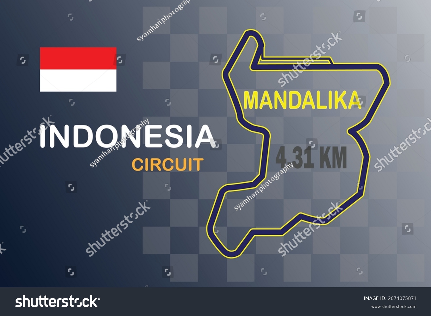 Mandalika Indonesia Racing Circuit Layout Lombok Stock Vector Royalty