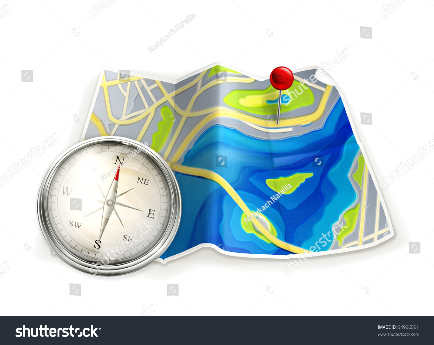 Map And Compass Vector 94996591 Shutterstock 9111