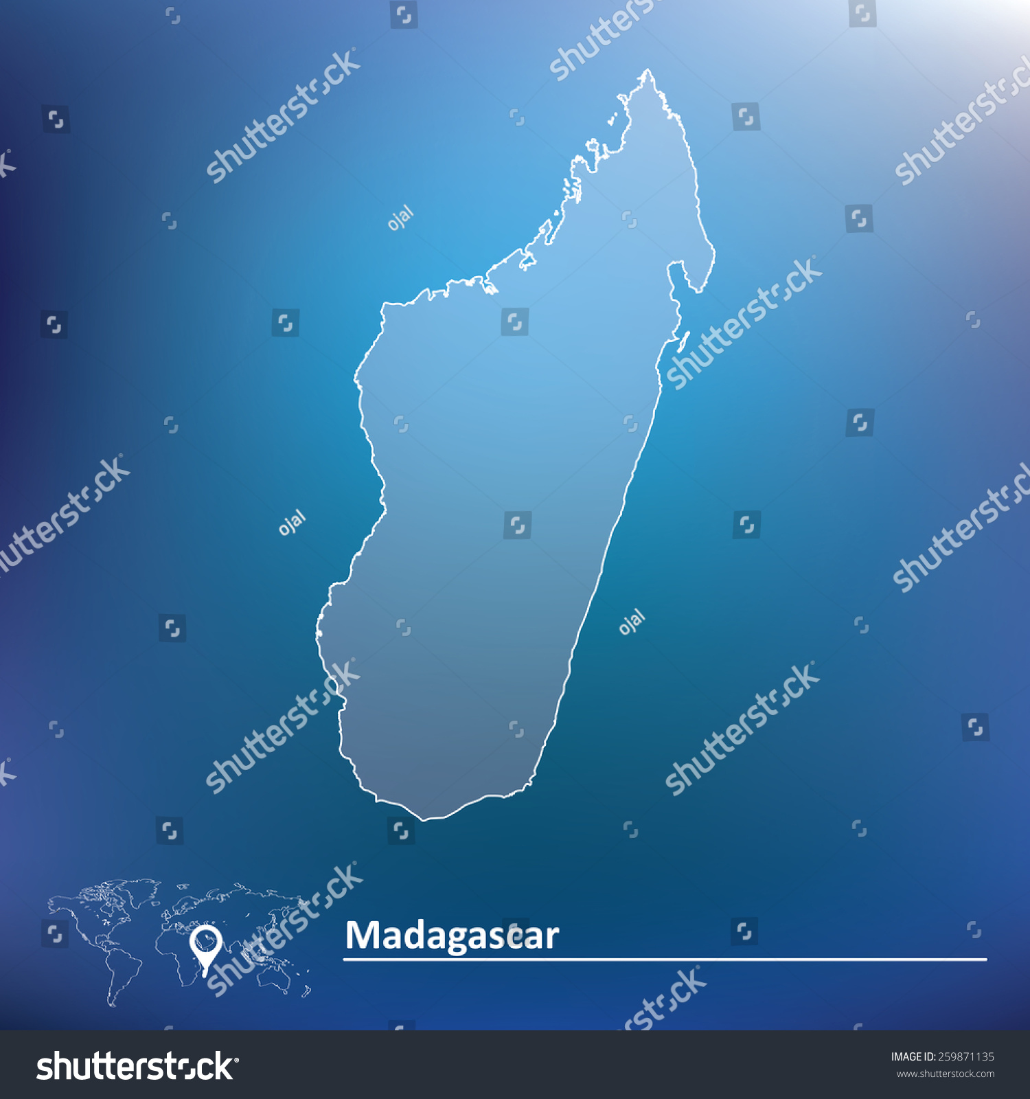 Map Madagascar Vector Illustration Stock Vector Royalty Free