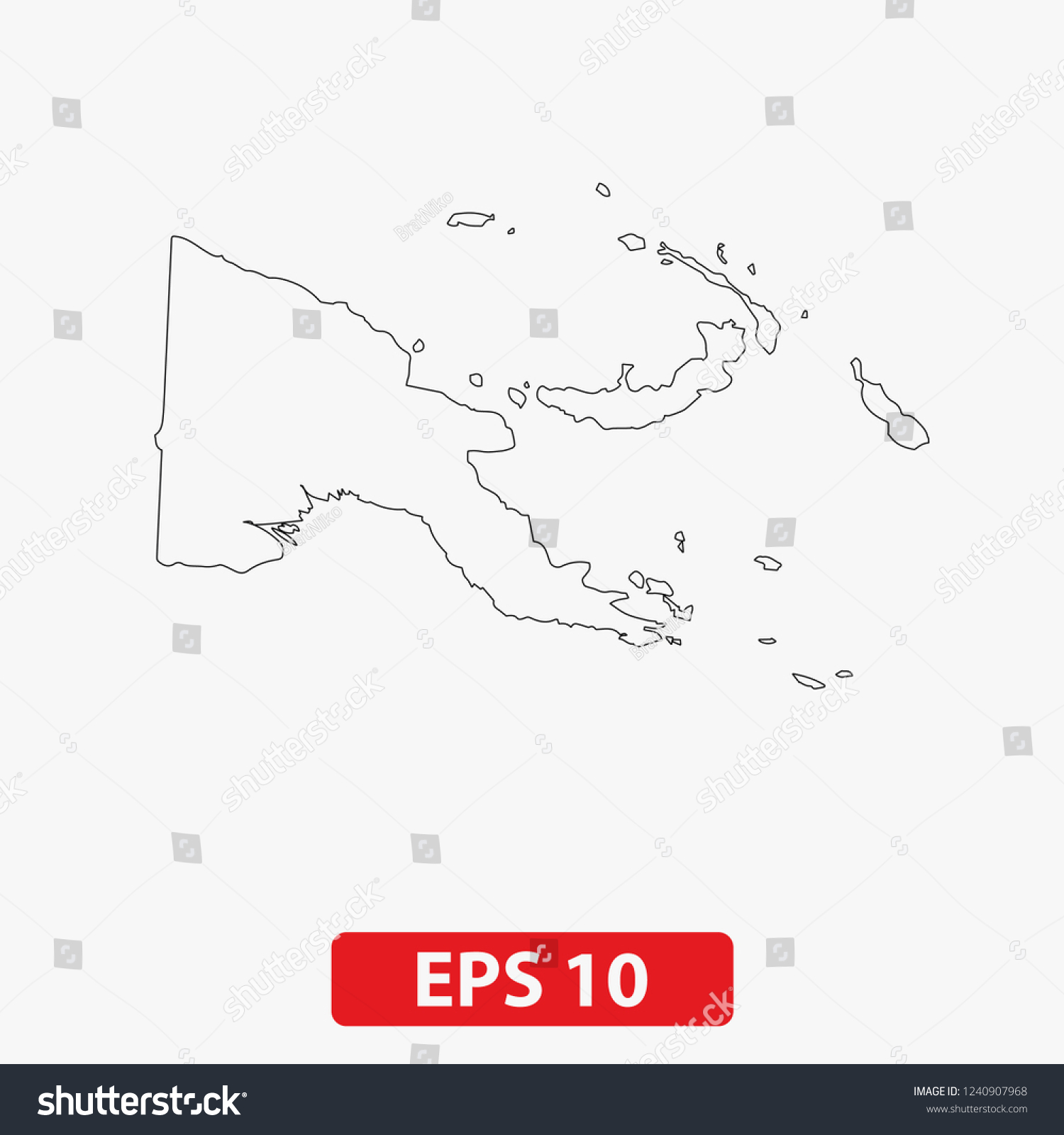 Map Papua New Guinea Vector Stock Vector Royalty Free