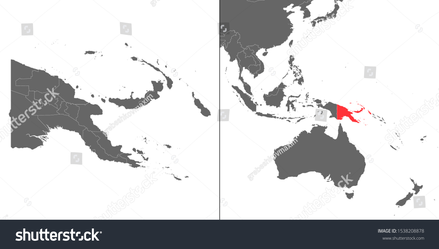 Map Papua New Guinea Location On Stock Vector Royalty Free 1538208878