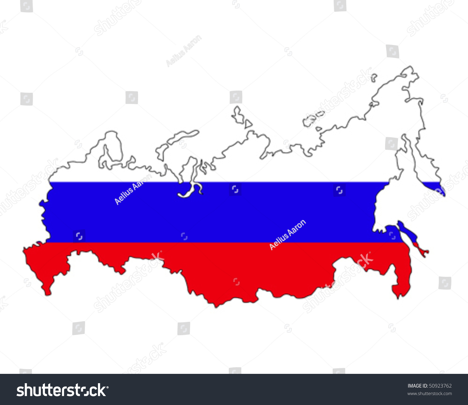 Map Russia Filled Flag State Stock Vector 50923762 - Shutterstock