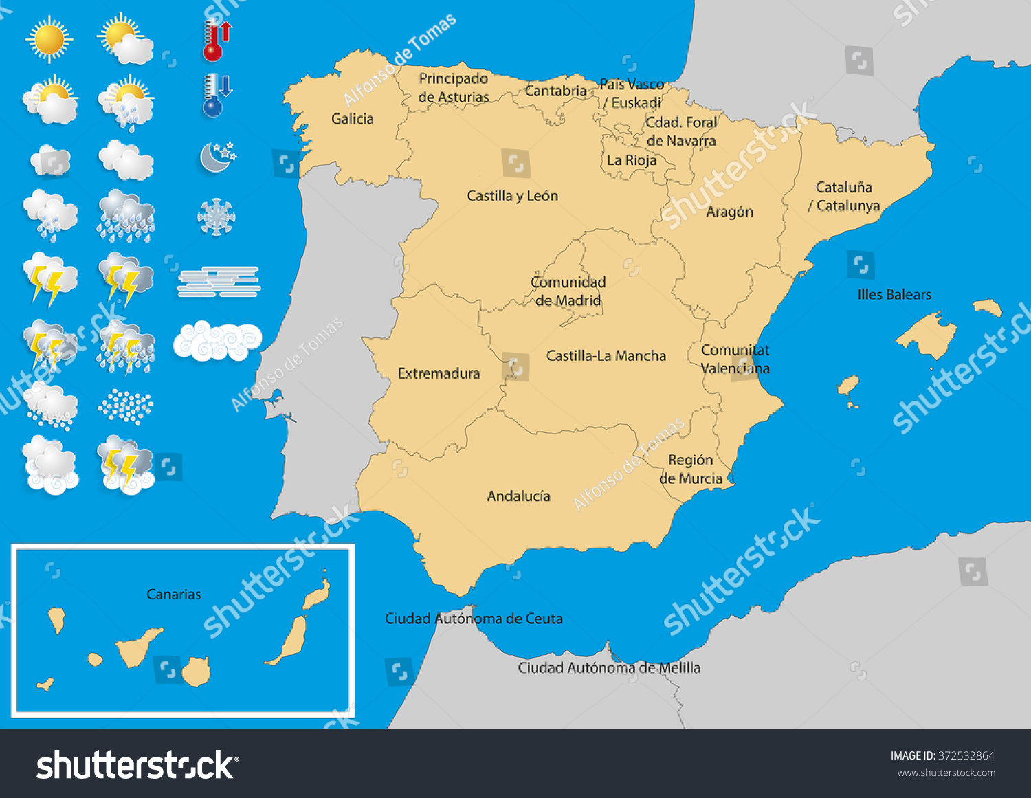 Map Of Spain With Weather Icons Weather Kit To Publish Meteorological