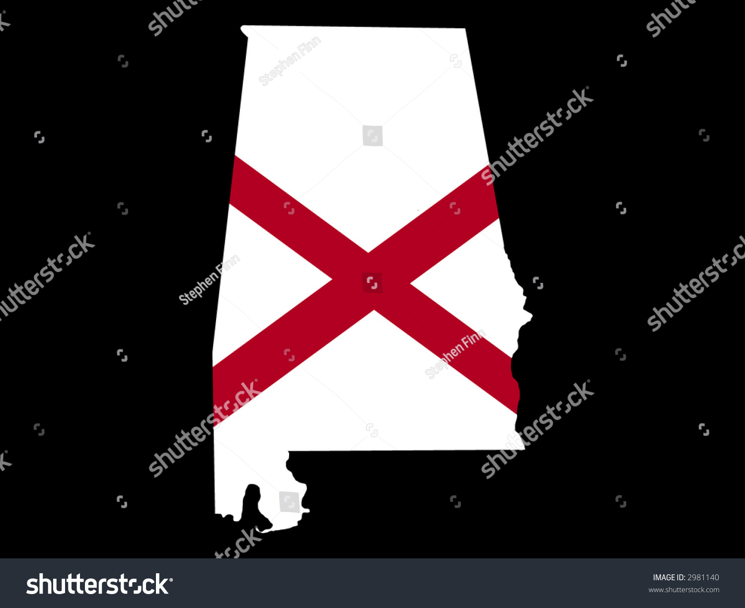 Map Of The State Of Alabama And Their Flag Stock Vector Illustration 2981140 Shutterstock 2953