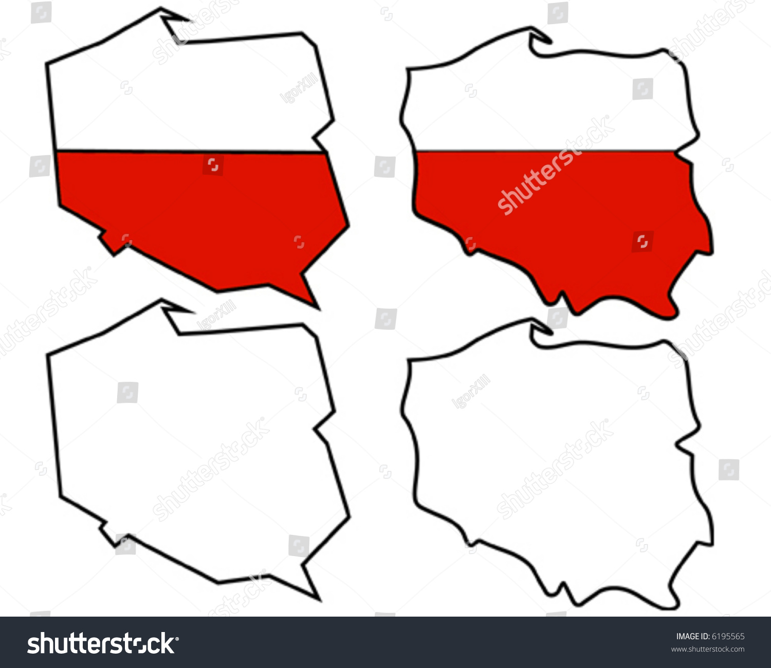 Map (Silhouette) Of Poland With Polish Flag - Vector Illustration