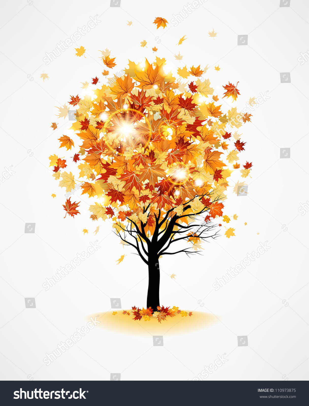 Maple Tree Stock Vector Illustration 110973875 : Shutterstock