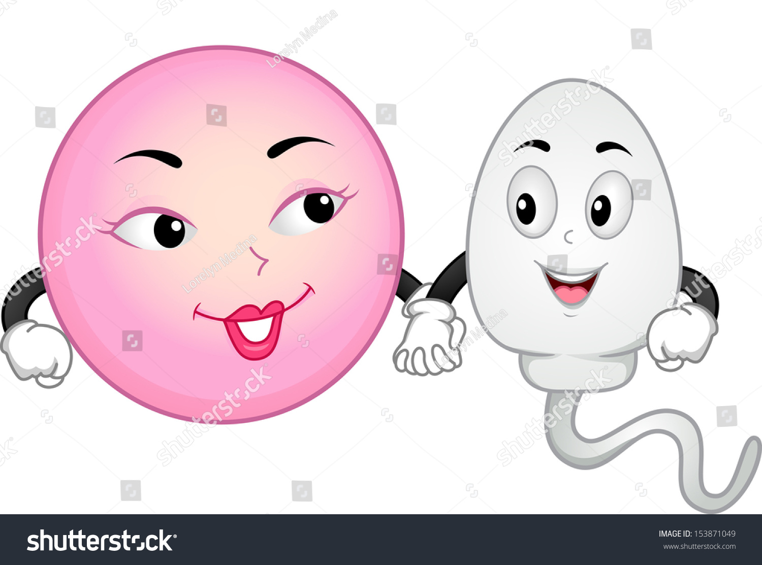 Mascot Illustration Featuring Egg Sperm Cell Stock Vector 153871049