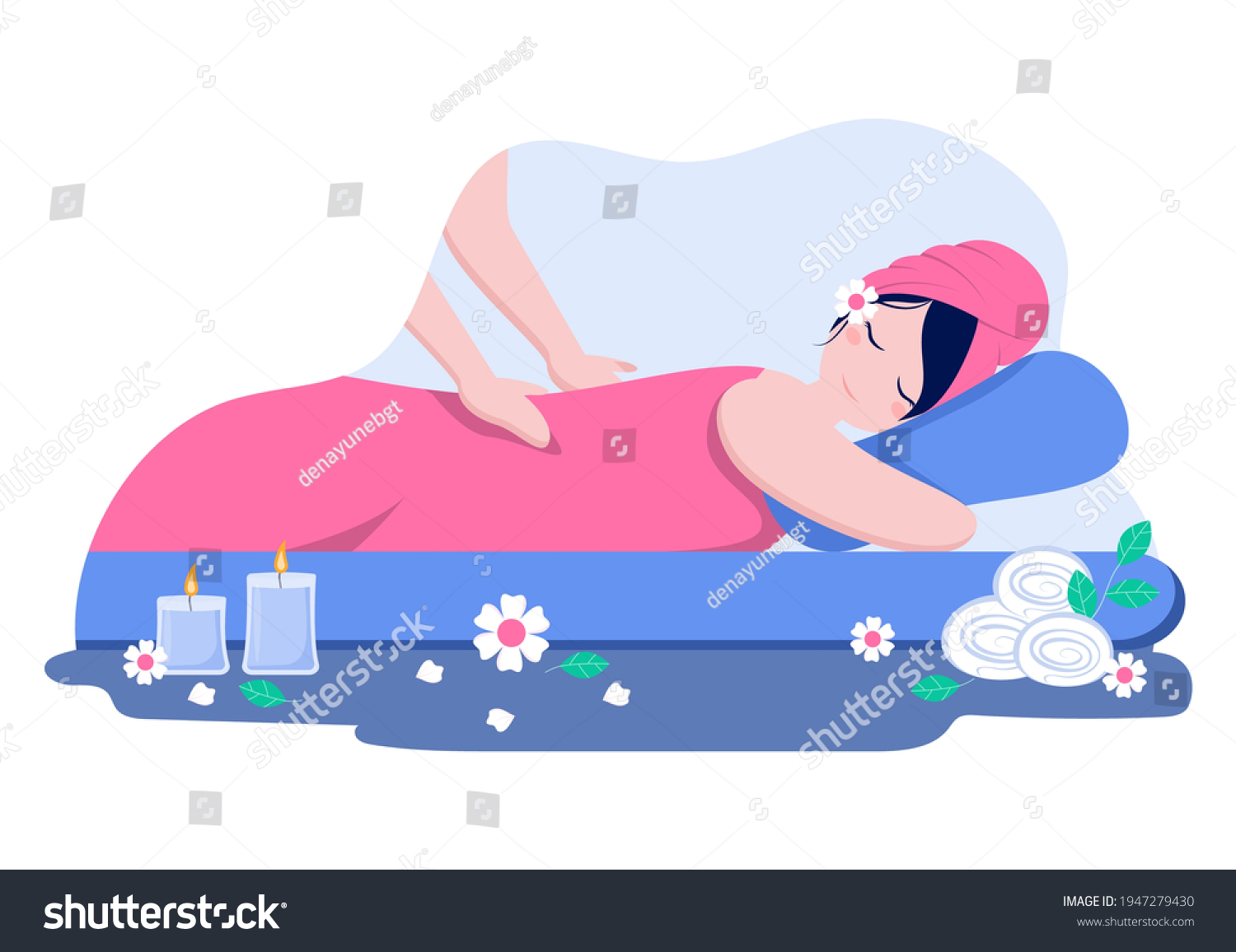 Massage Vector Illustration Beauty Salon Body Stock Vector Royalty