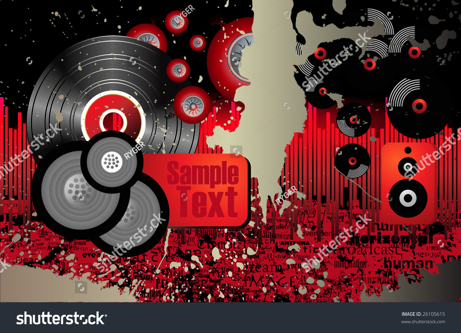 Master Dj Music Poster Stock Vector Illustration 26105615 Shutterstock