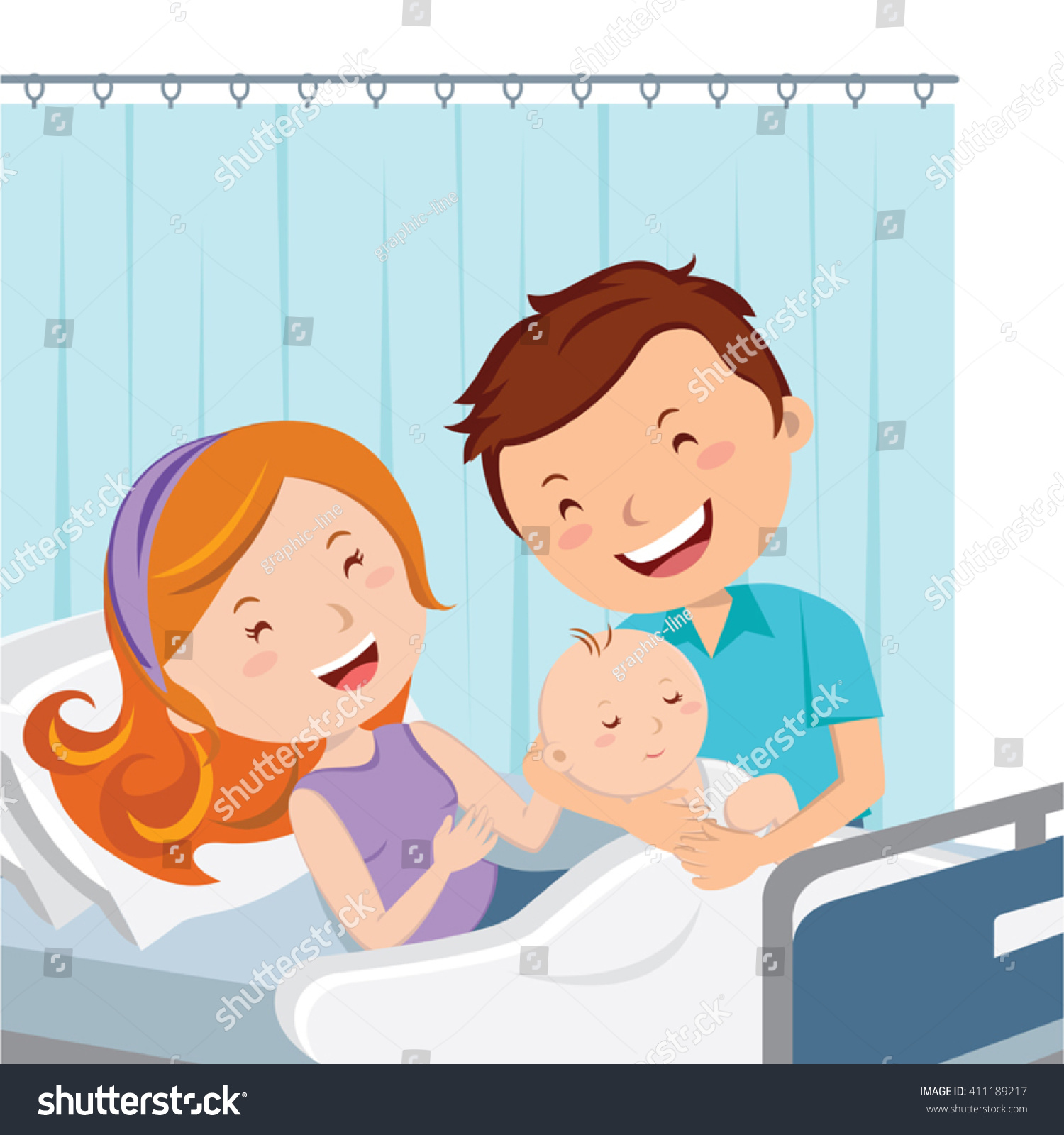 Parents Holding Child In Hospital Room Parents Holding Child In Hospital Room