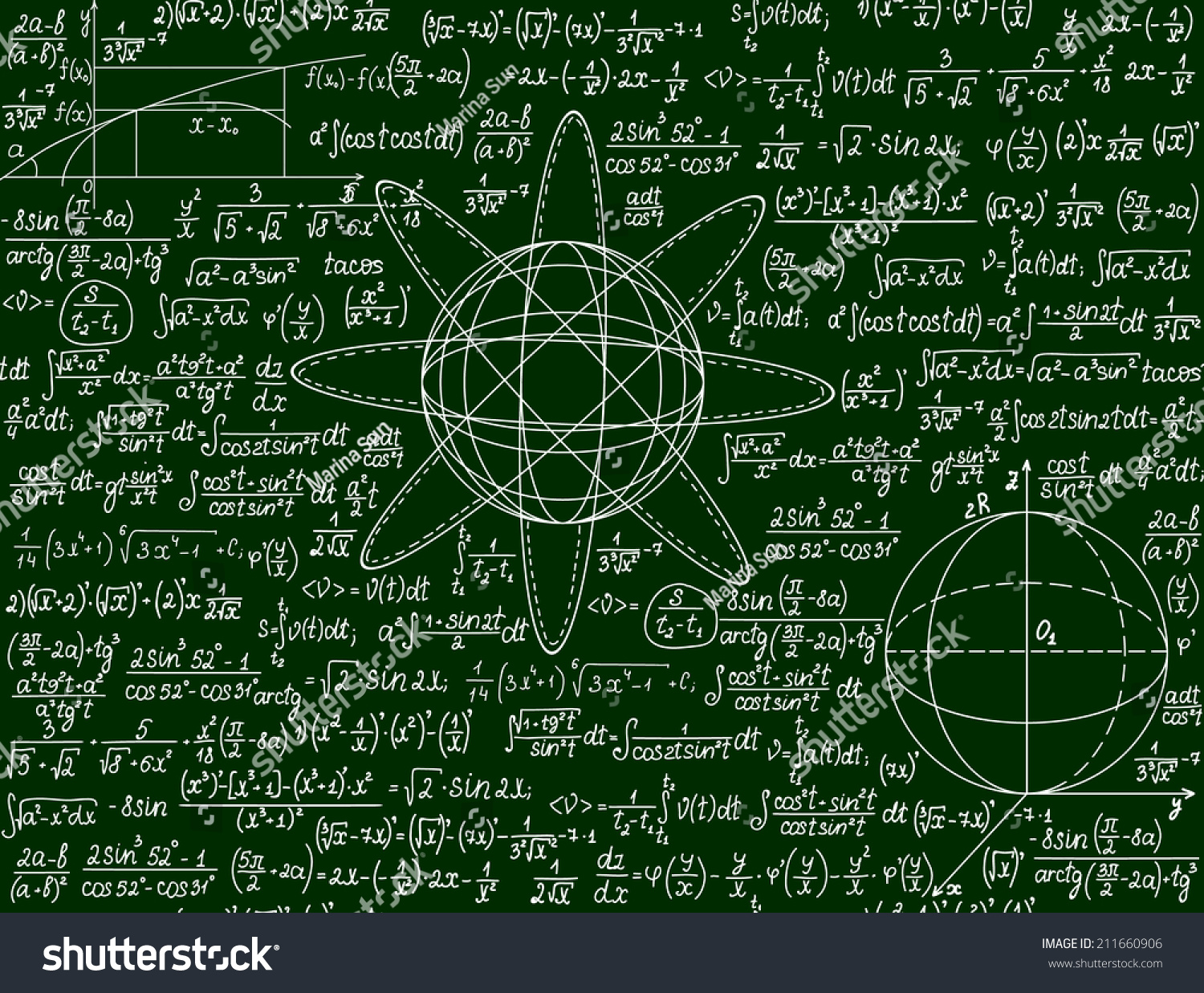 Mathematical Seamless Vector Pattern With Formulas, Calculations And ...