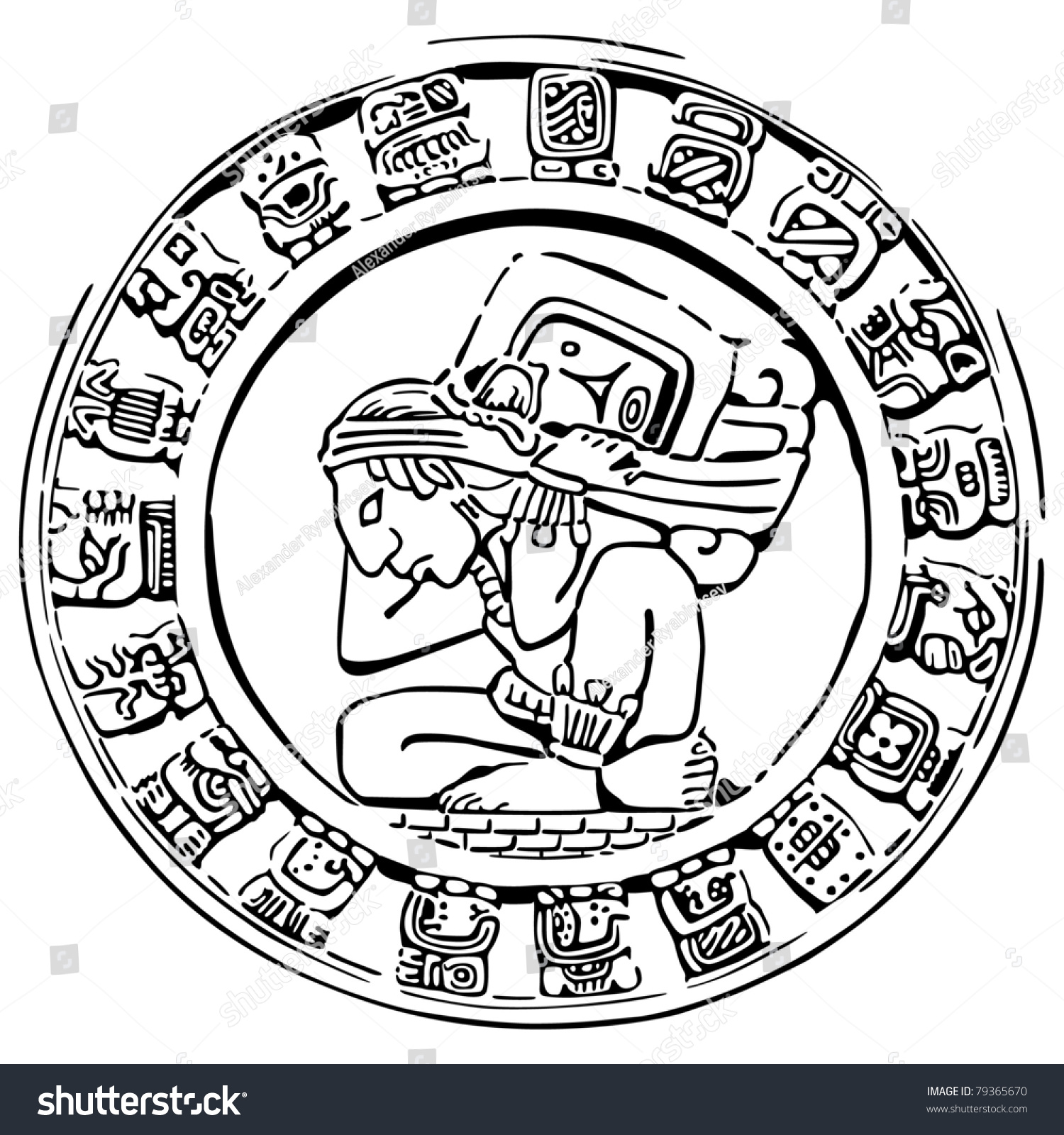 Mayan Calendar Icon Stock Vector 79365670 - Shutterstock