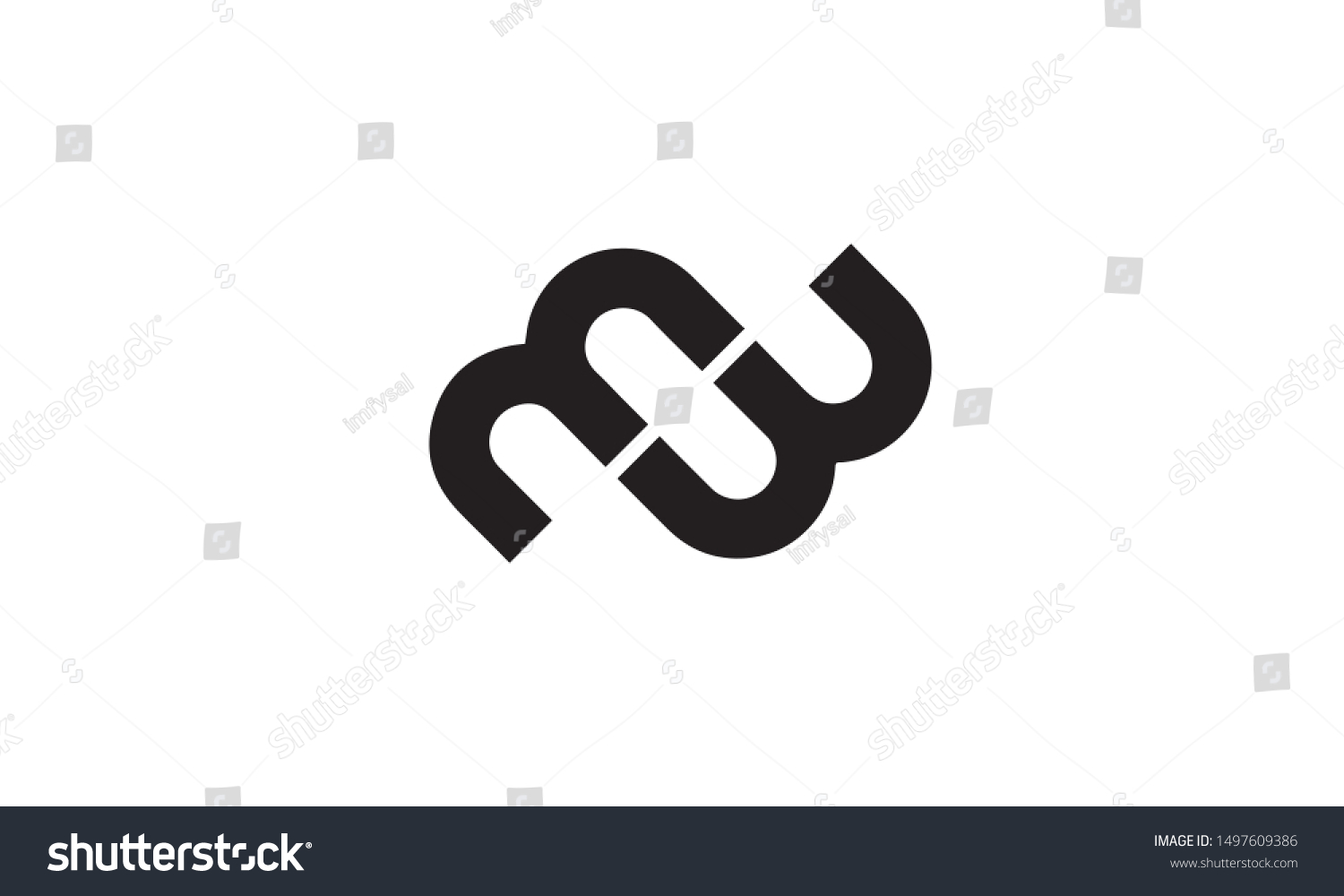 Mb M B Letter Logo Design Stock Vector Royalty Free 1497609386