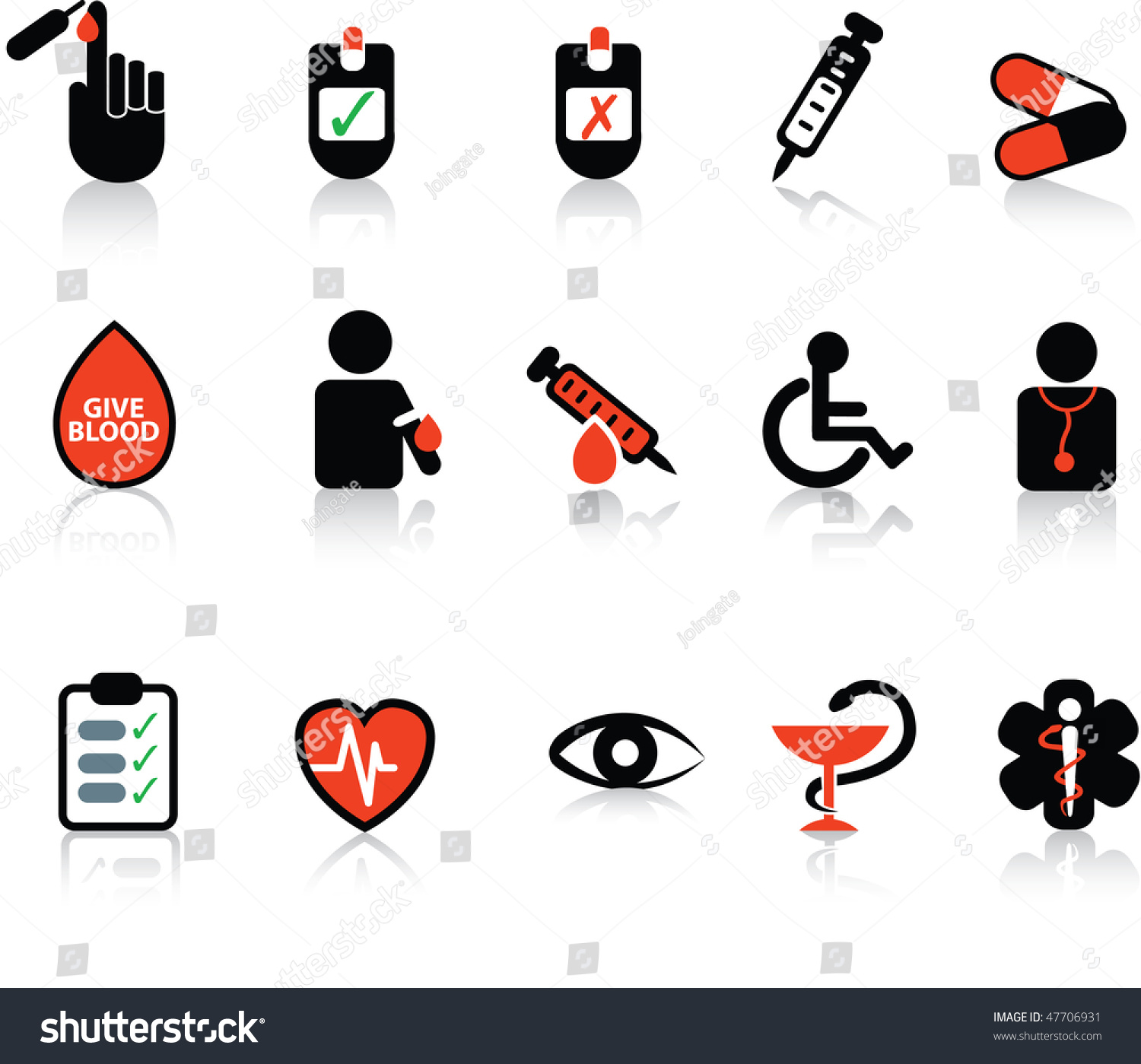 Medical And Diabetes And Hospital Symbols And Icons Stock Vector ...