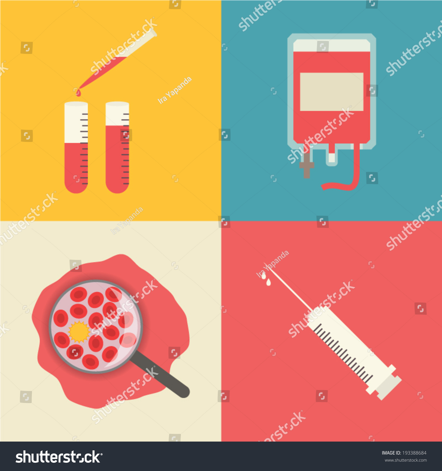 Medical Set: Blood Transfusion, Test Tubes, Blood Chemical Composition ...