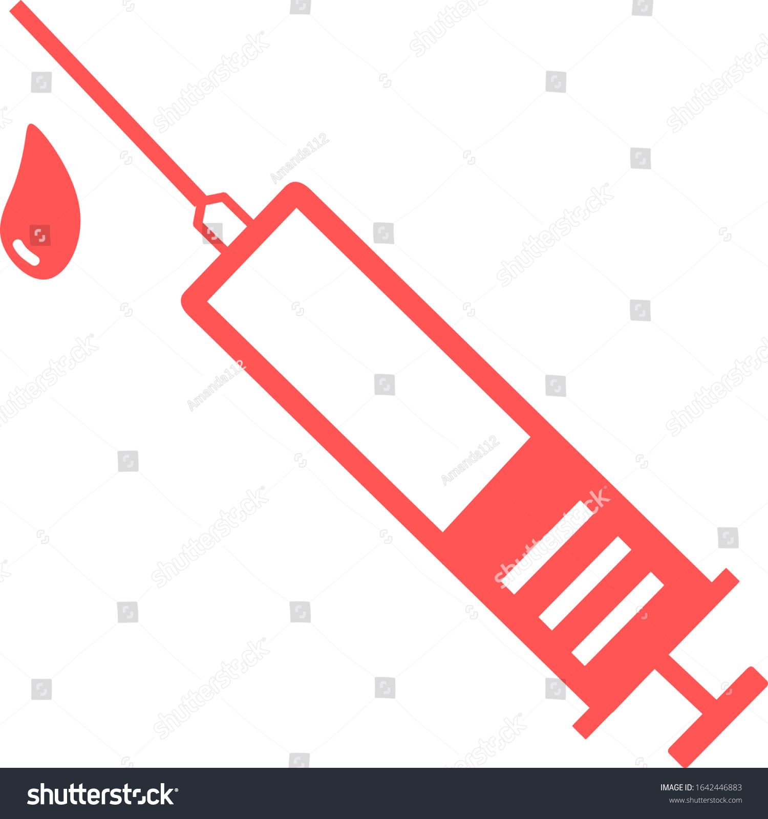 Medical Syringe Hypodermic Needle Inject Needle Stock Vector Royalty