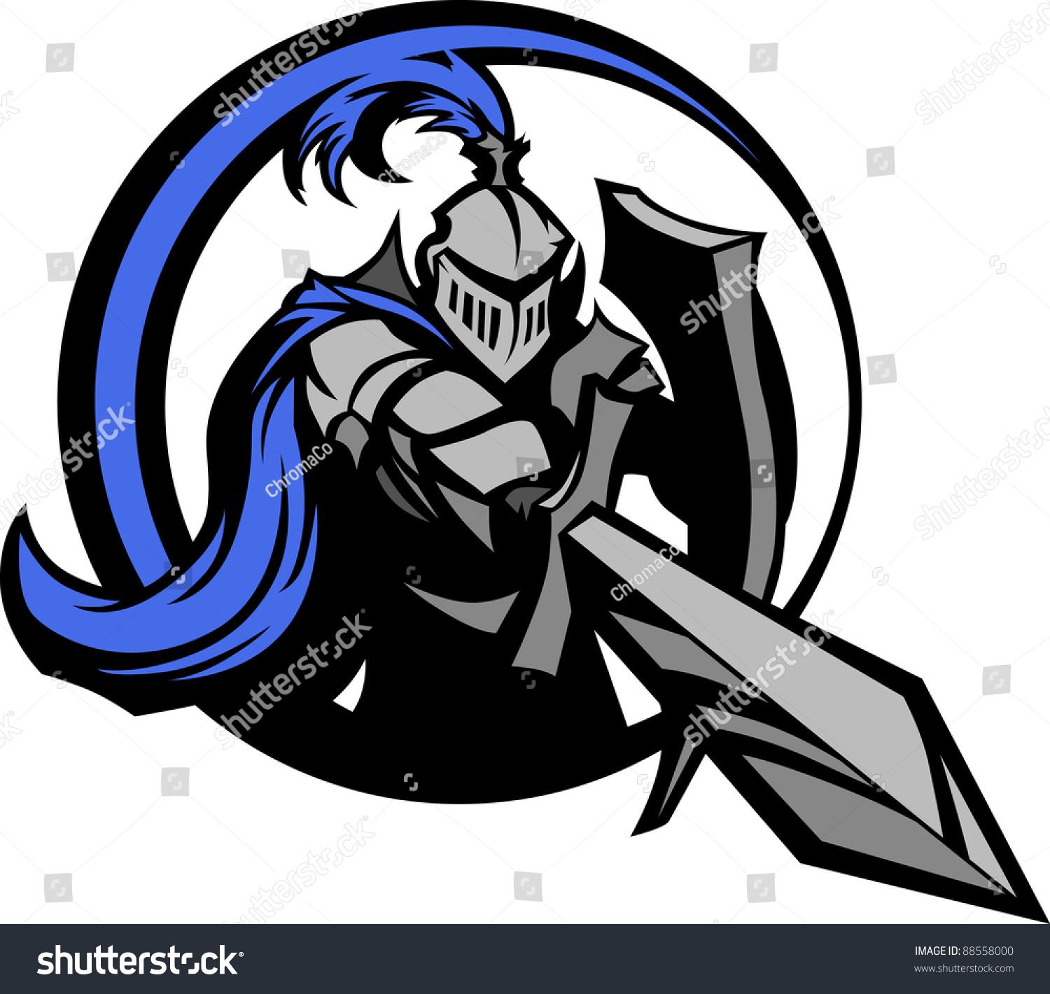 Medieval Knight Wearing Armor Vector Holding Stock Vector ...