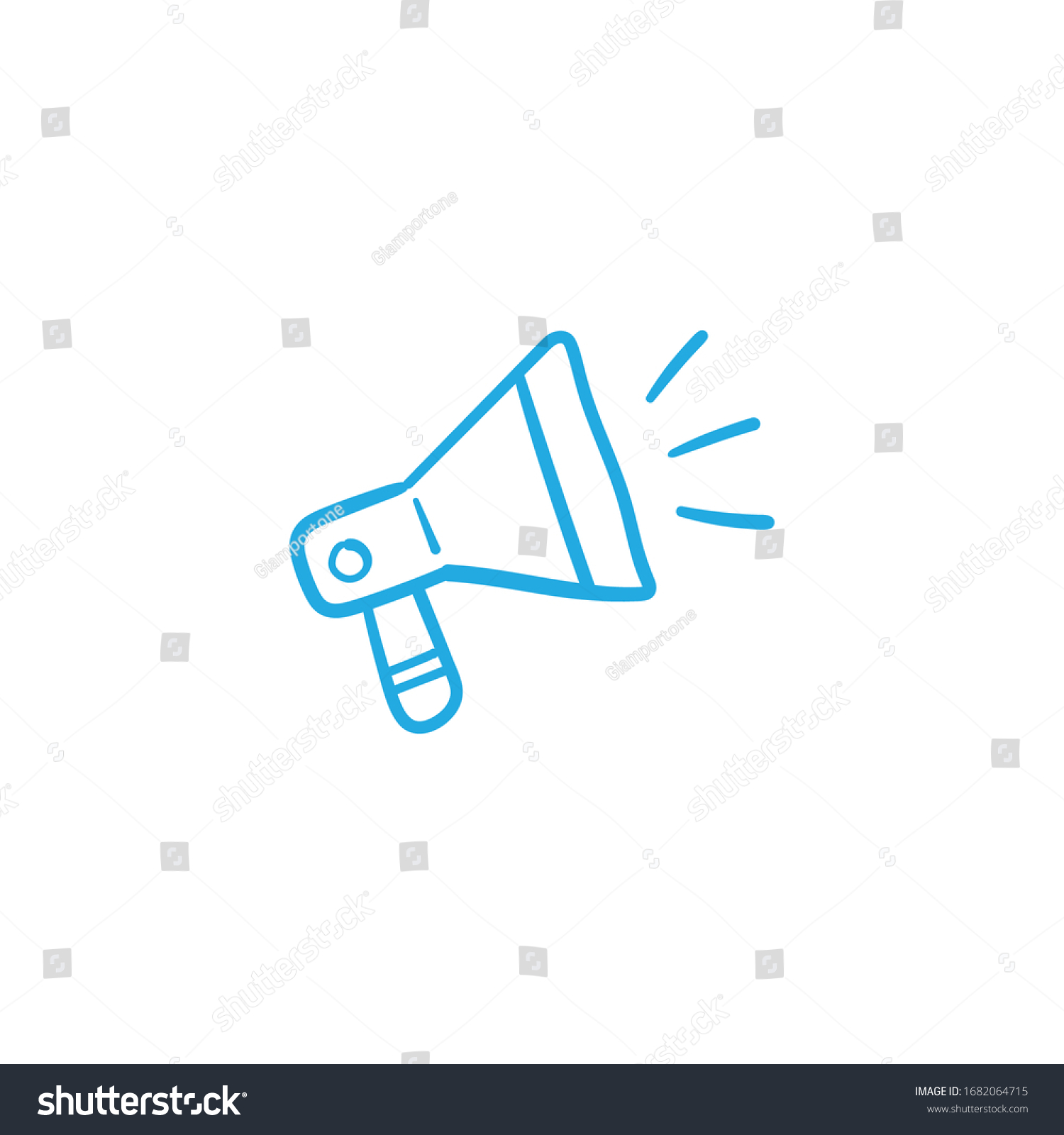 Megaphone Doodle Illustration Hand Drawn Loudspeaker Stock Vector