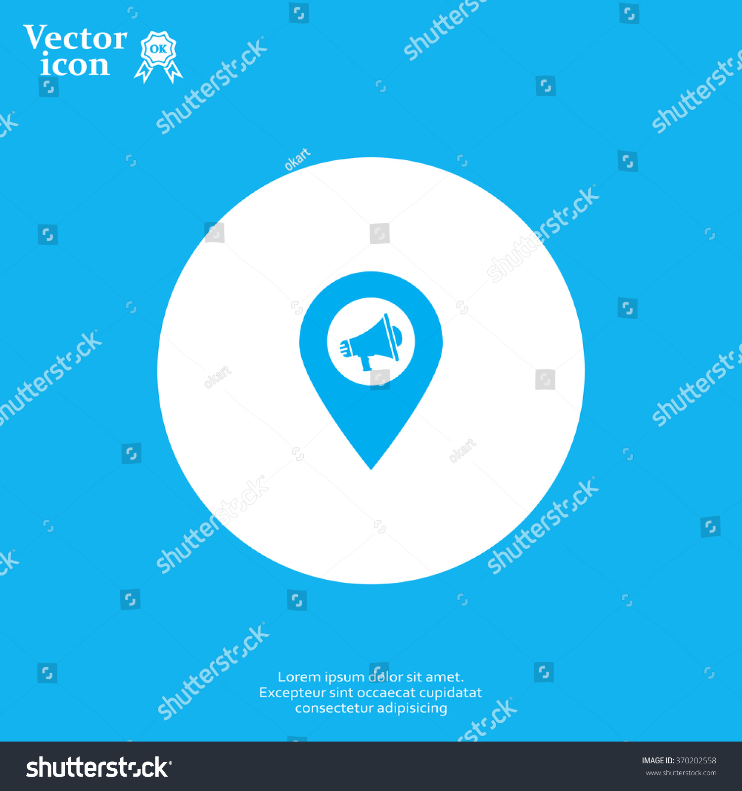 Megaphone Map Mark Stock Vector Royalty Free 370202558 Shutterstock