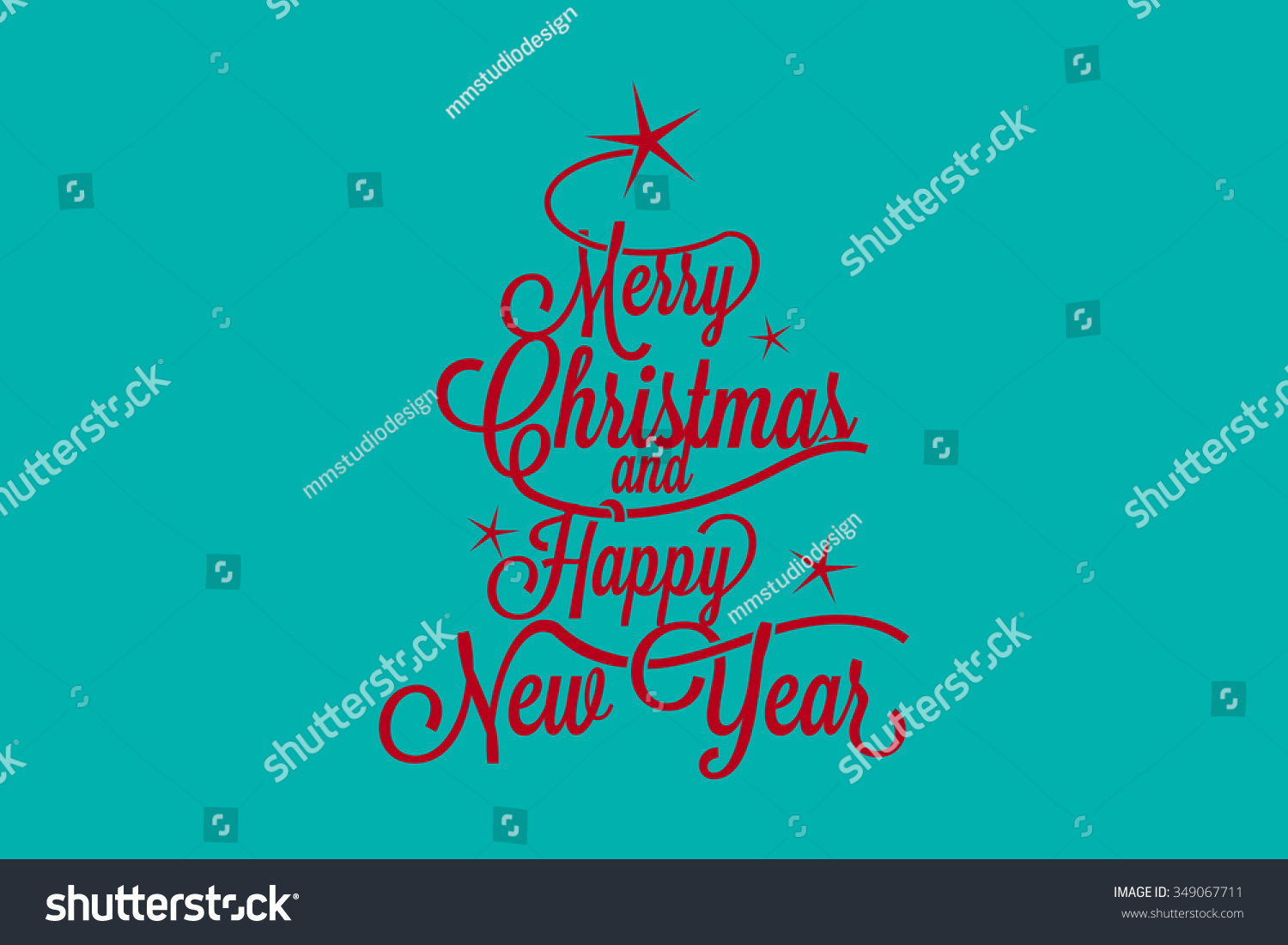 Merry Christmas And Happy New Year Greetings Postcard Stock Vector Illustration 349067711