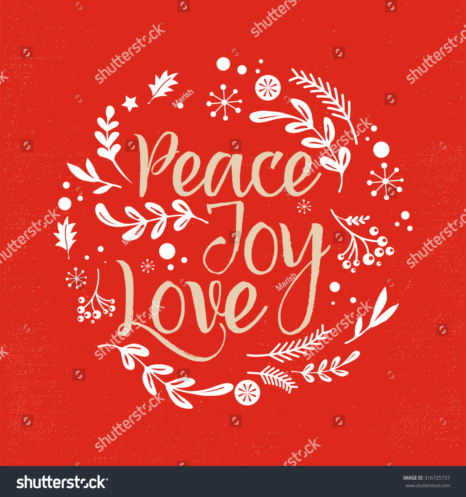 Merry Christmas Background With Typography, Lettering. Greeting Card Stock Vector Illustration