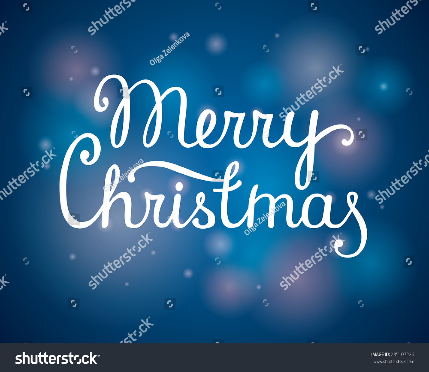 Merry Christmas Banner - Vector Calligraphic Lettering - Handwriting - 235107226 : Shutterstock