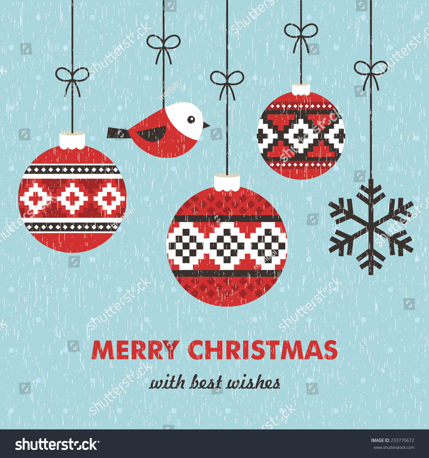 Merry Christmas Card Design. Vector Illustration - 233770672 : Shutterstock