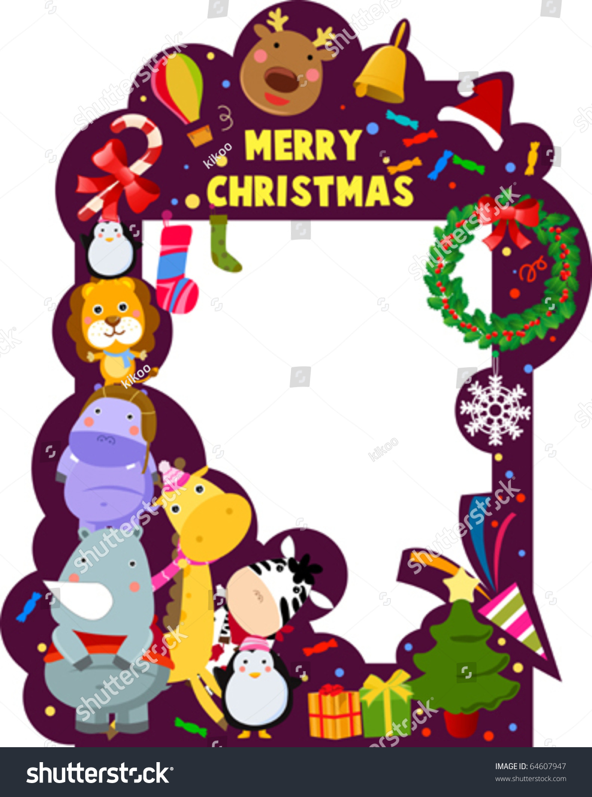 Merry Christmas Frame Stock Vector Illustration 64607947 : Shutterstock