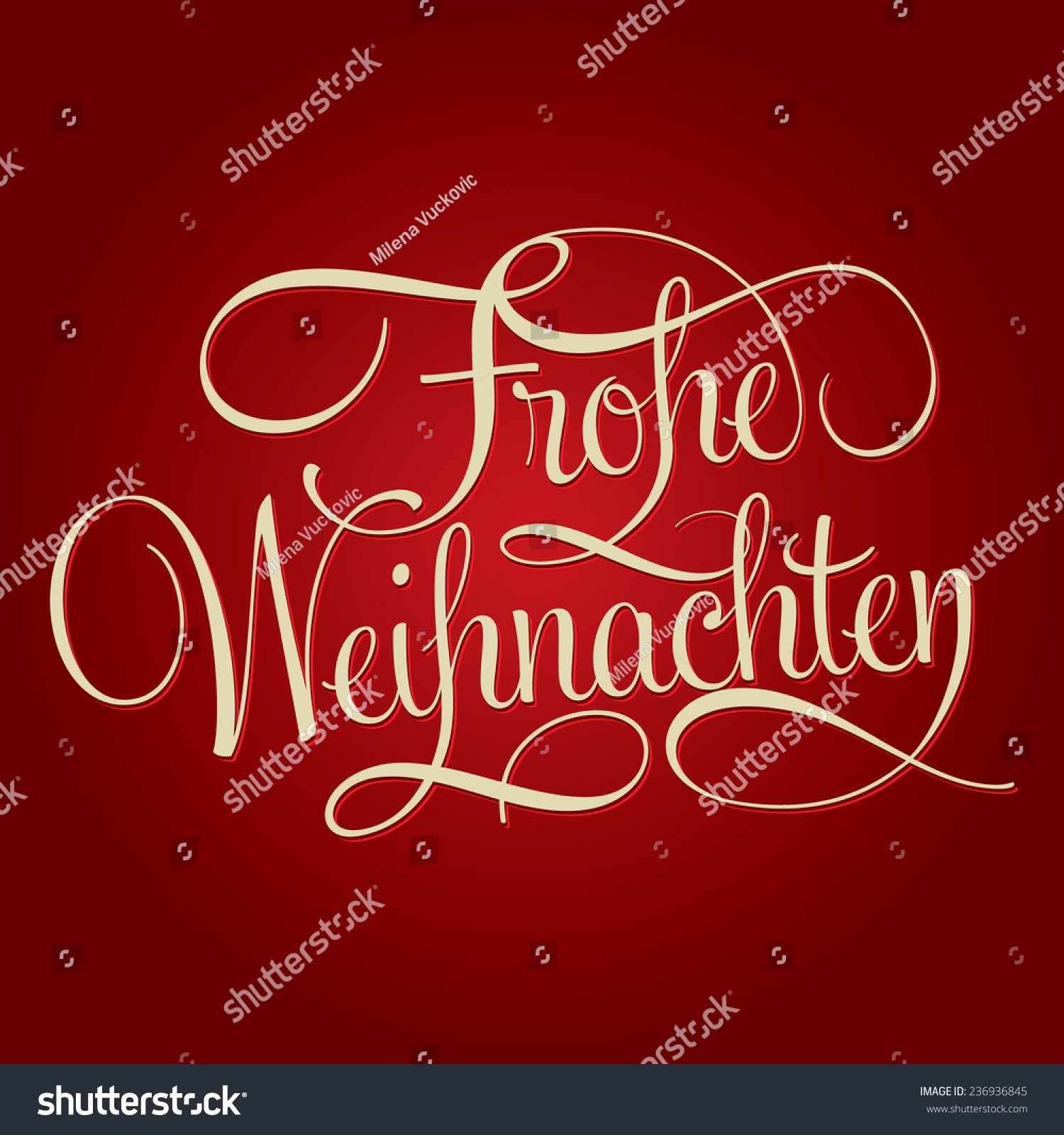 Merry Christmas - Frohe Weihnachten Hand Lettering, Handmade