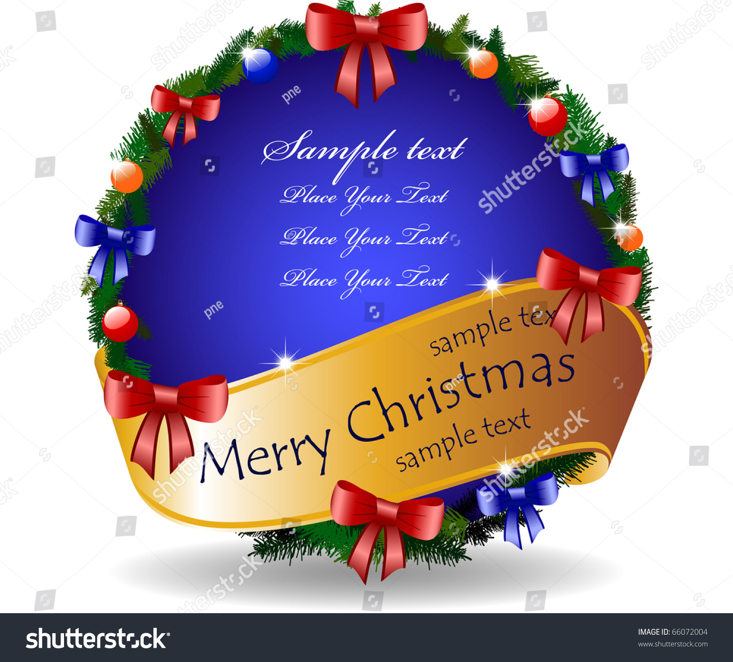 Merry Christmas Greeting Card Stock Vector Illustration 66072004