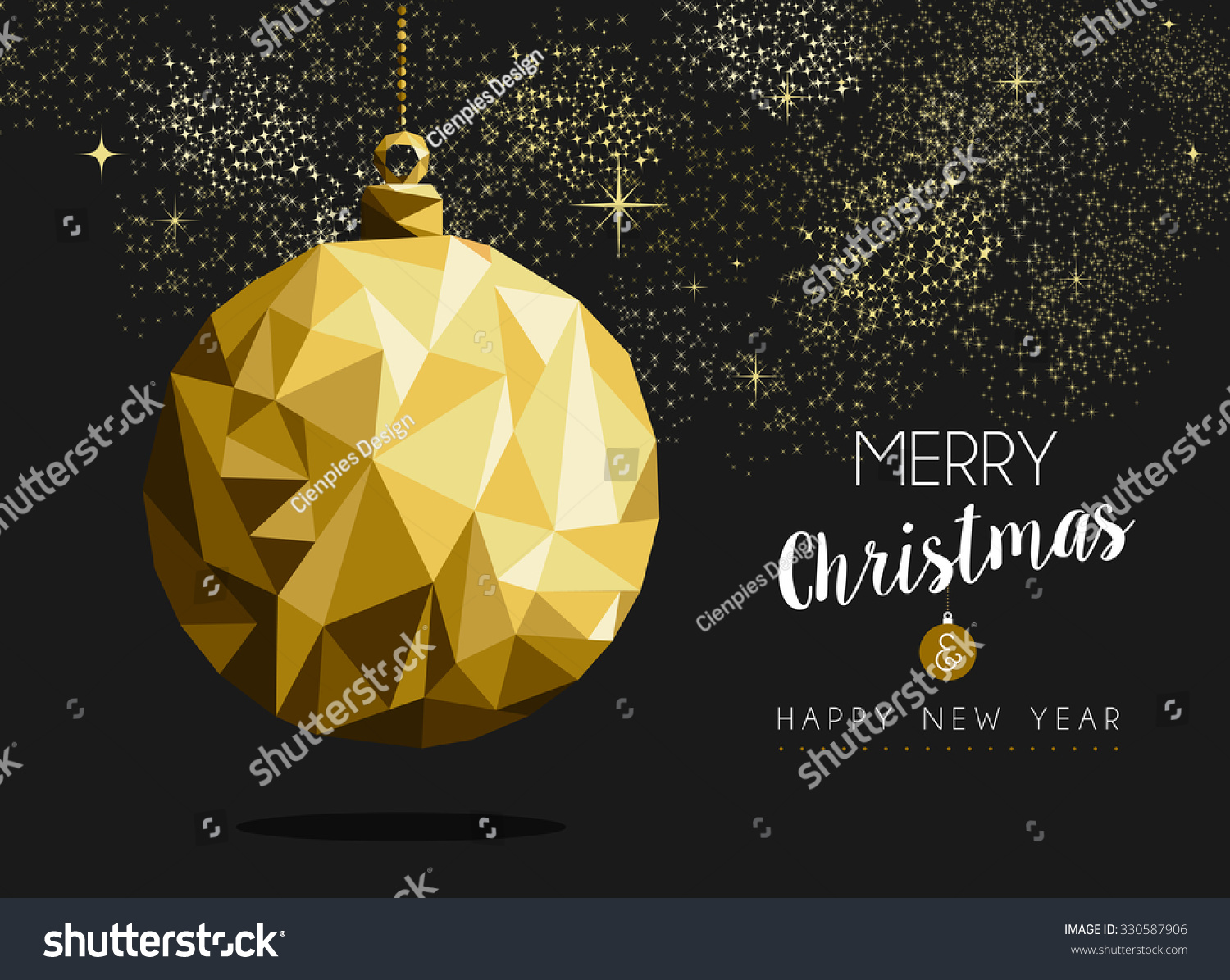 merry christmas happy new year fancy gold ornament bauble merry christmas happy new year fancy gold ornament bauble