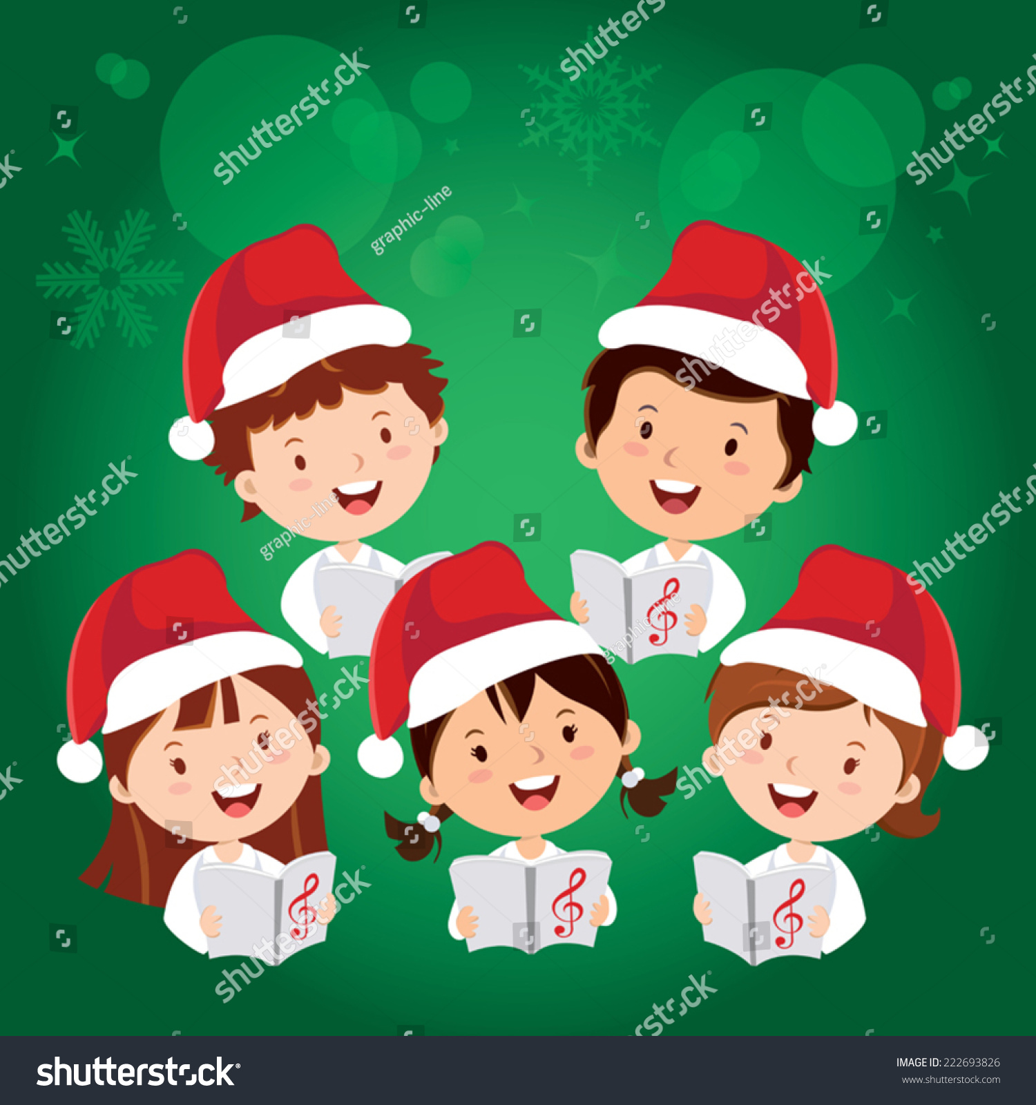 Merry Christmas Songs. Children Christmas Choir. Stock Vector Illustration 222693826 : Shutterstock