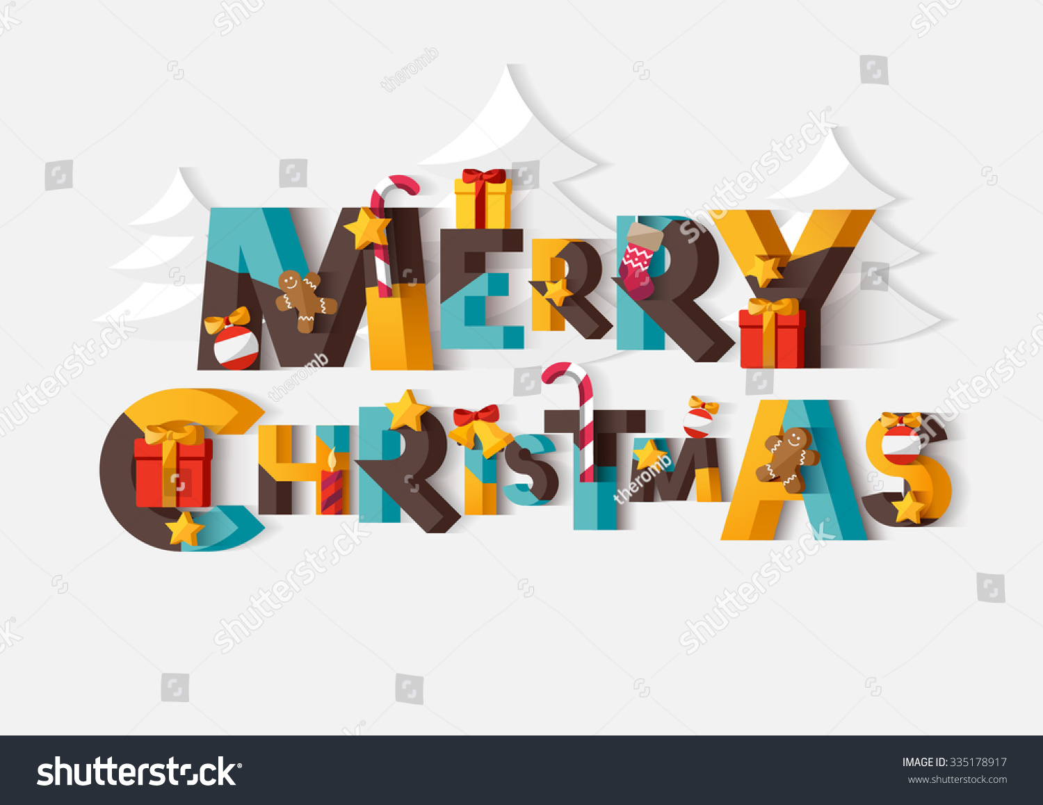 Merry Christmas typographic poster Merry Christmas typographic poster
