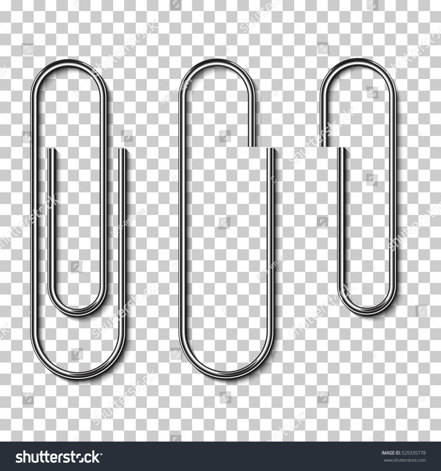 Metal Paper Clips Isolated Attached Paper Vectores En Stock