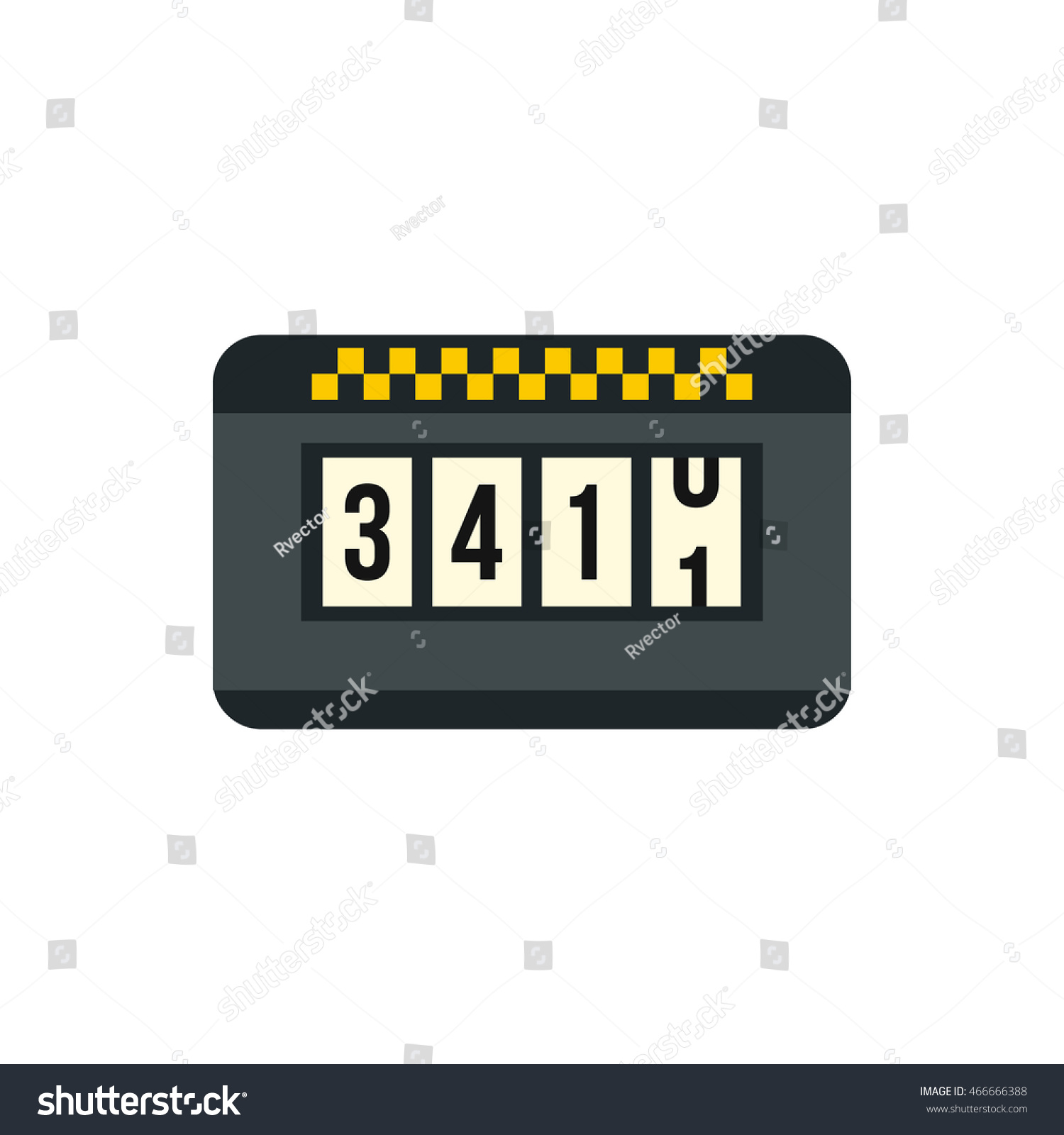 Meter taxi icon in flat style on a white background Meter taxi icon in flat style on a white background