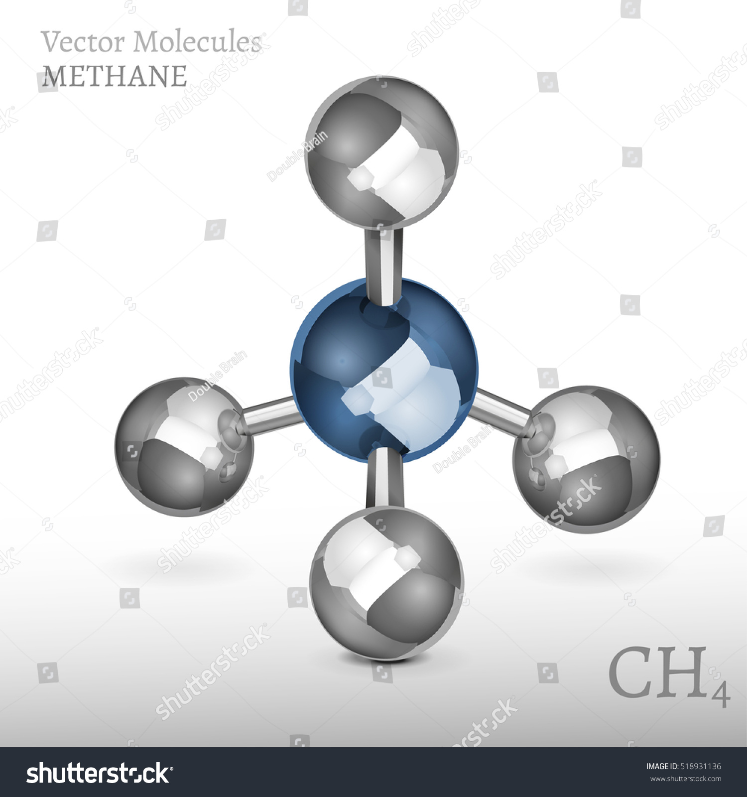 Methane Molecule D Style Ch Vector Shutterstock