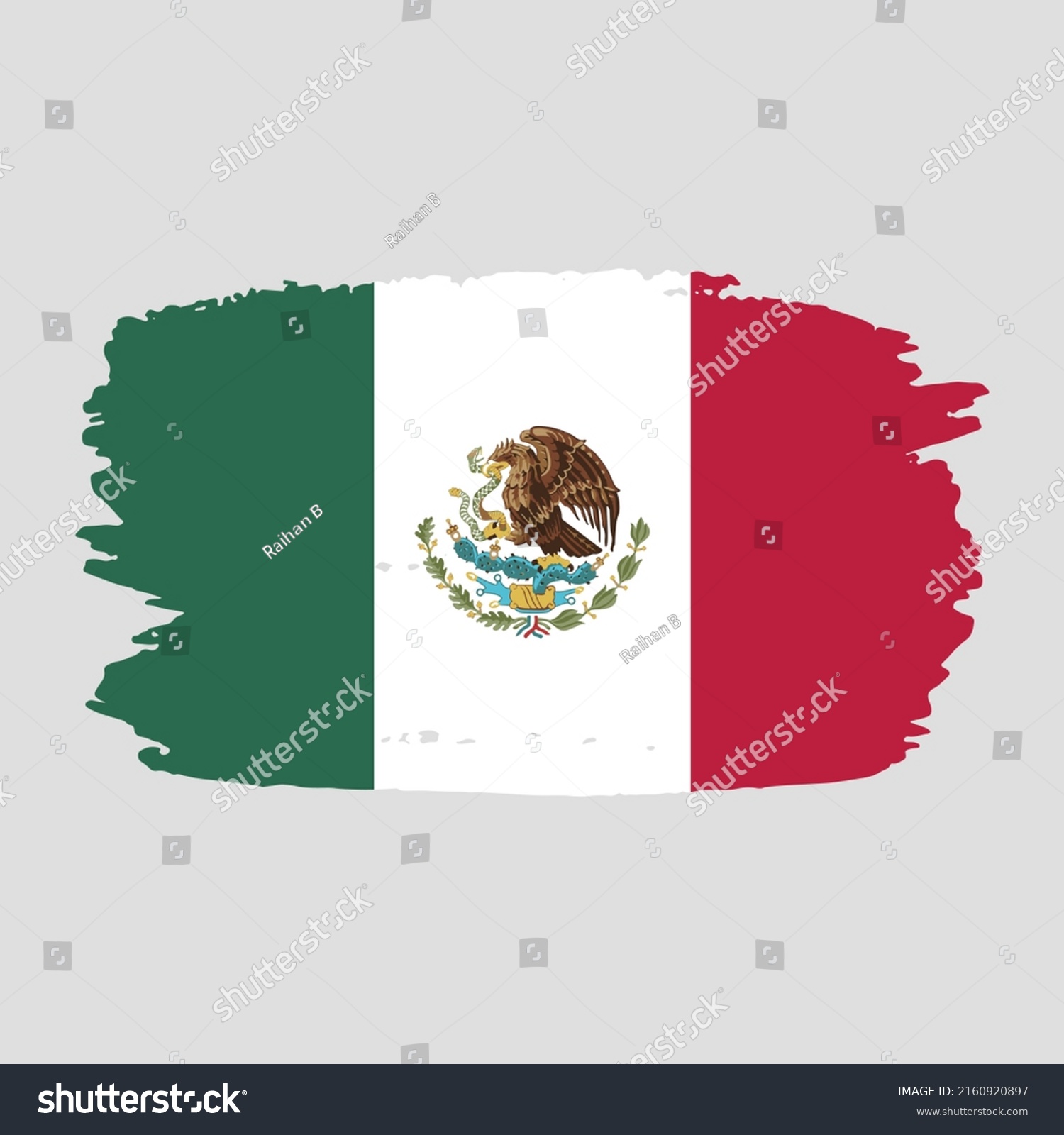 Mexico Flag Brush Stroke Flag Mexico Stock Vector Royalty Free