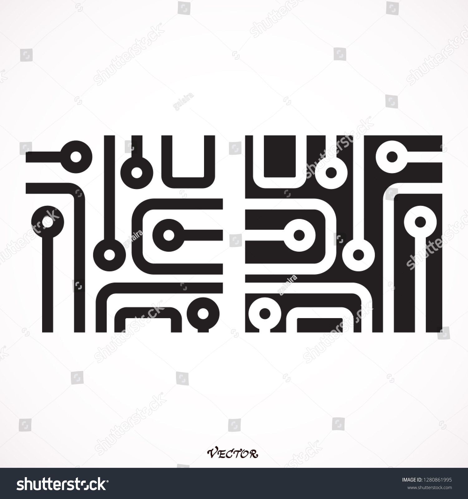 Microchip Line Icon Cpu Central Processing Stock Vector Royalty Free